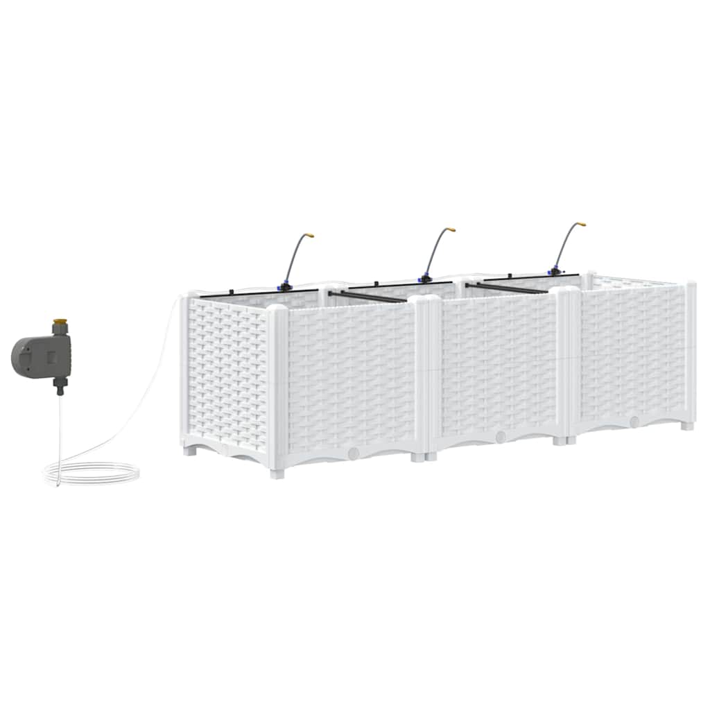 Ghivece pentru grădină Alb 120 x 40 x 37.5 cm Oțel GartenMobel Dekor