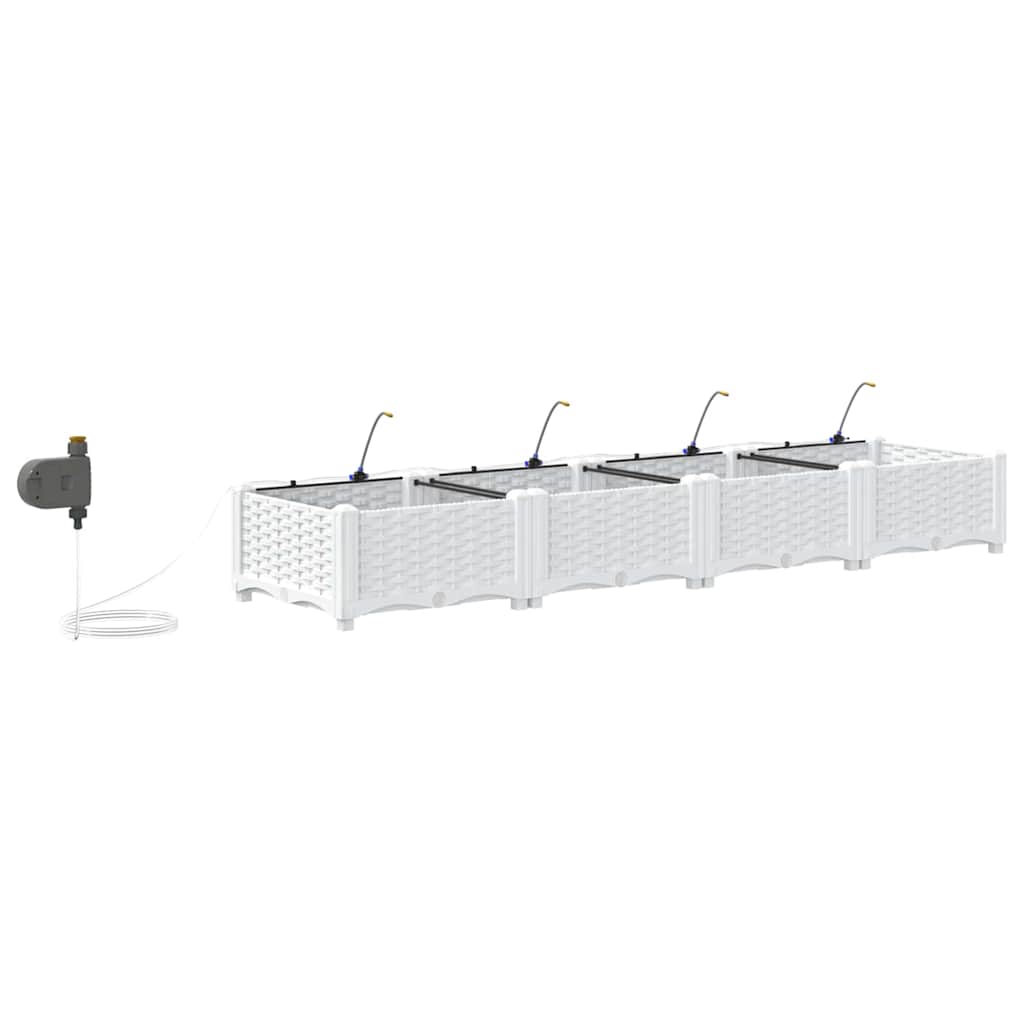 Ghivece pentru grădină Alb 160 x 40 x 22 cm Oțel GartenMobel Dekor