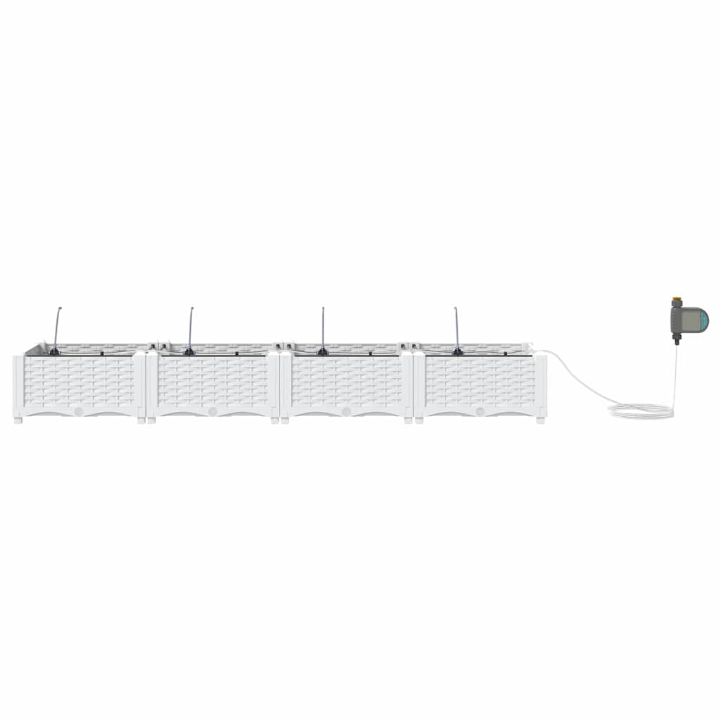 Ghivece pentru grădină Alb 160 x 40 x 22 cm Oțel GartenMobel Dekor