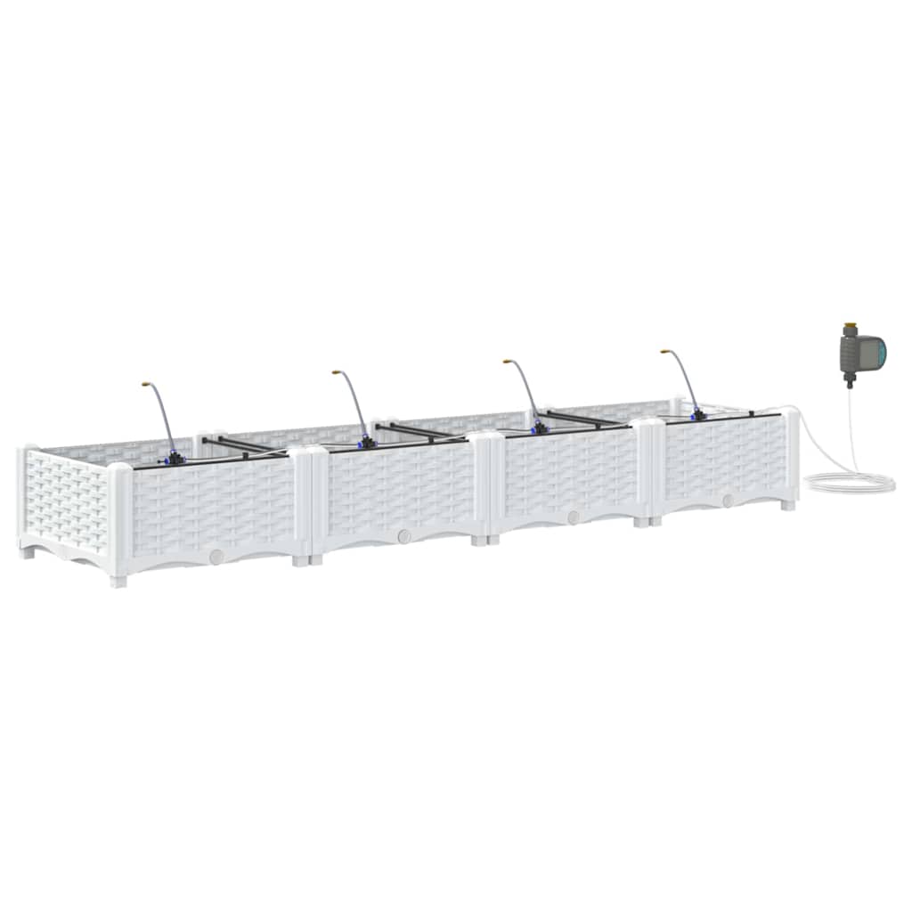 Ghivece pentru grădină Alb 160 x 40 x 22 cm Oțel GartenMobel Dekor