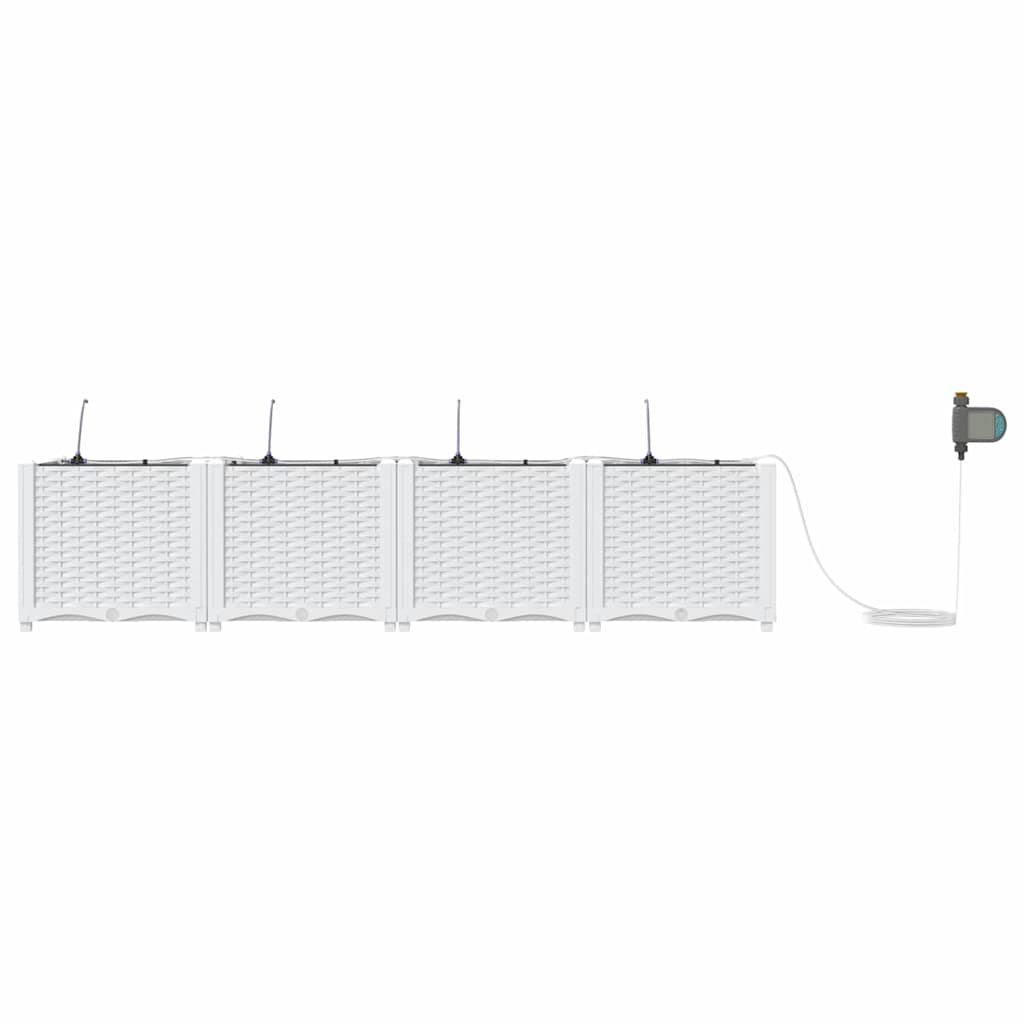 Ghivece pentru grădină Alb 160 x 40 x 37.5 cm Oțel GartenMobel Dekor
