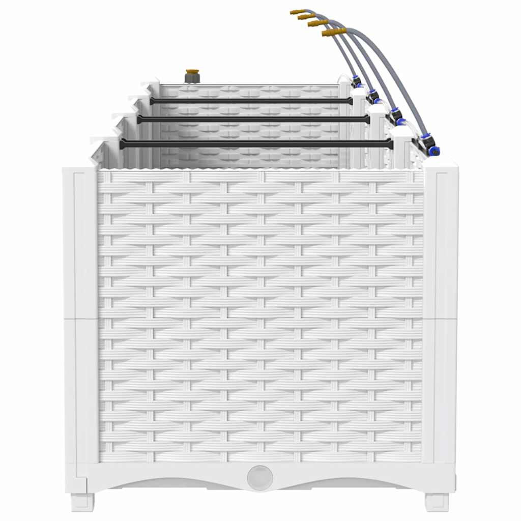 Ghivece pentru grădină Alb 160 x 40 x 37.5 cm Oțel GartenMobel Dekor