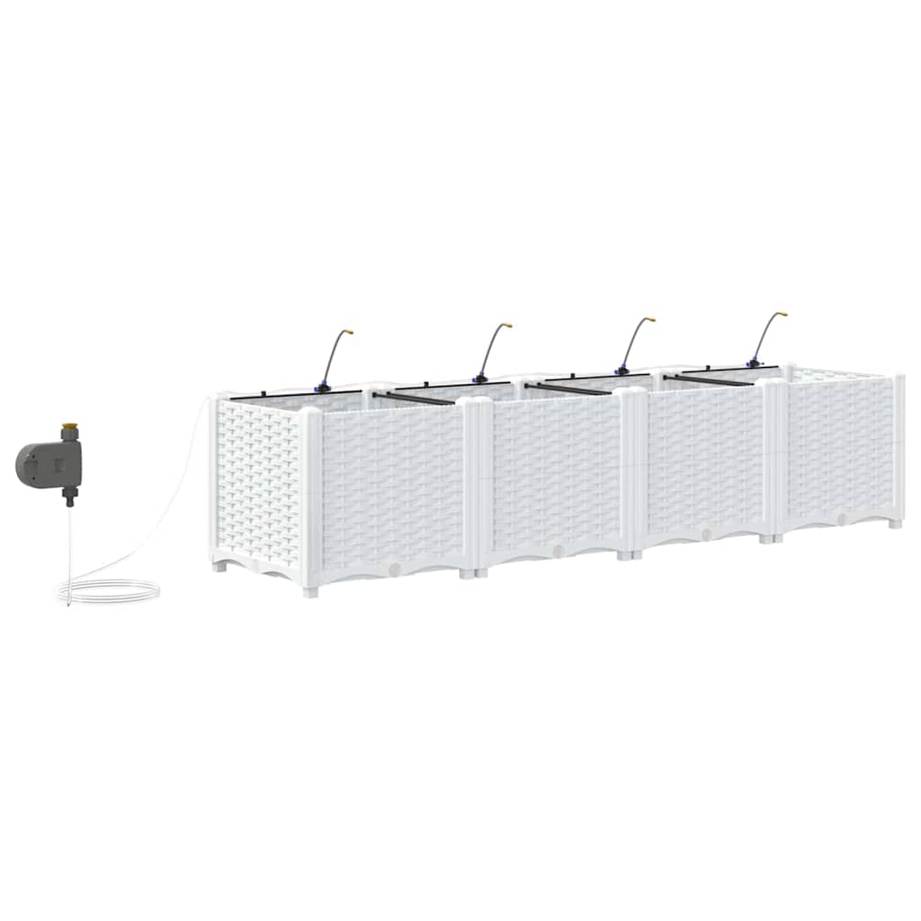 Ghivece pentru grădină Alb 160 x 40 x 37.5 cm Oțel GartenMobel Dekor