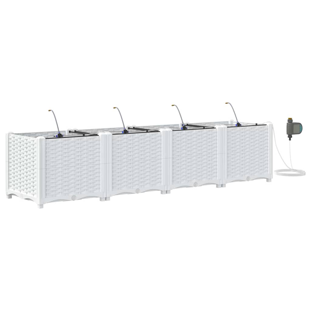 Ghivece pentru grădină Alb 160 x 40 x 37.5 cm Oțel GartenMobel Dekor