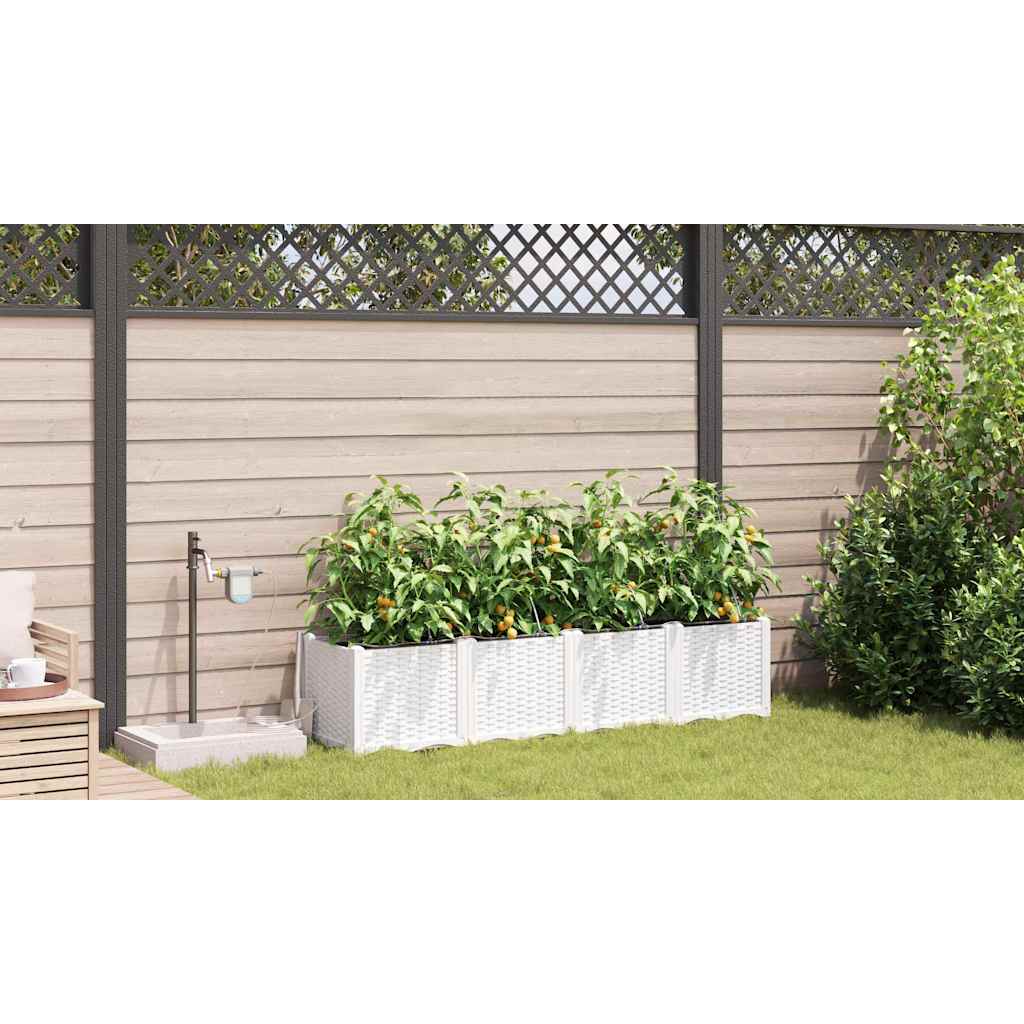 Ghivece pentru grădină Alb 160 x 40 x 37.5 cm Oțel GartenMobel Dekor