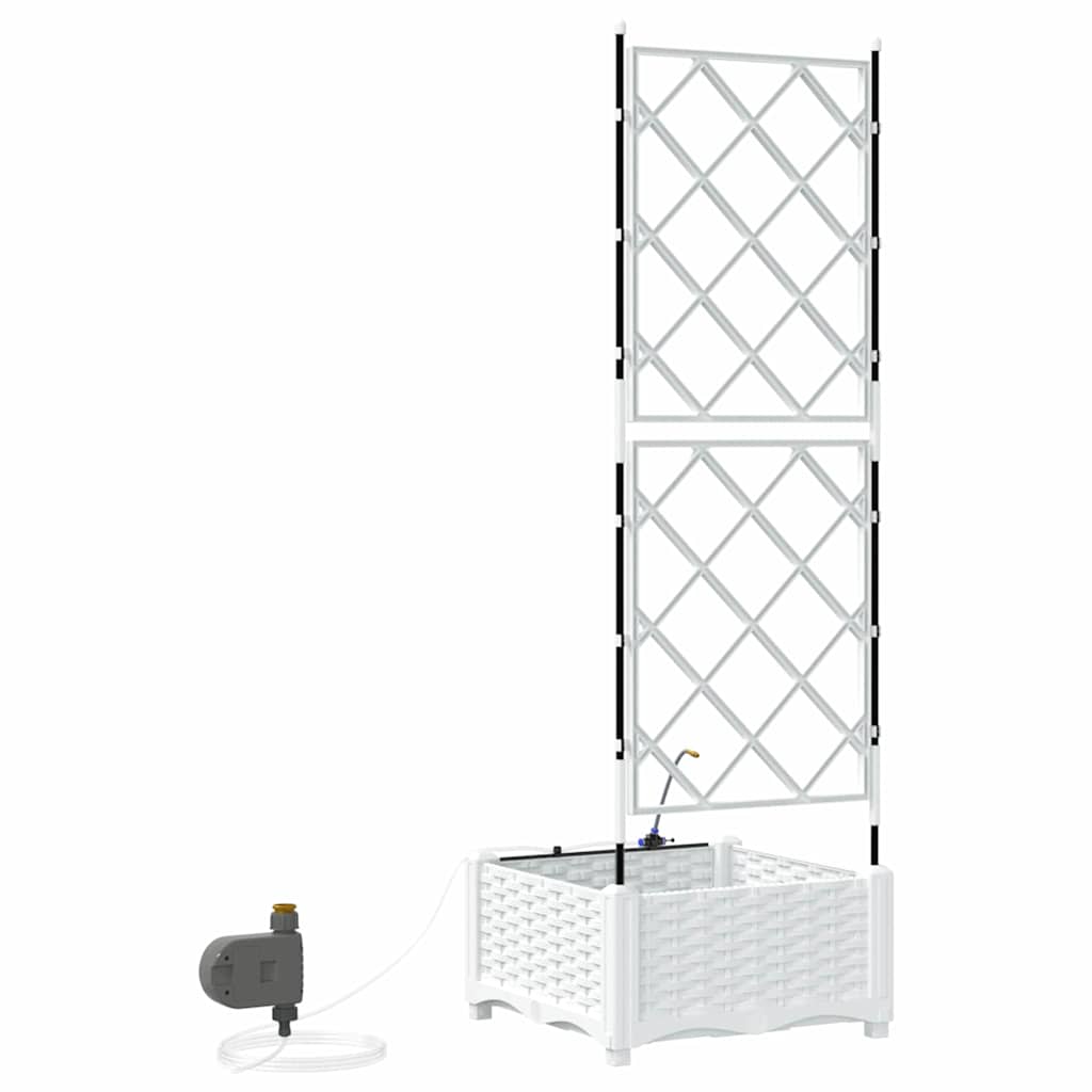 Ghivece pentru grădină Alb 40 x 40 x 126 cm Oțel GartenMobel Dekor
