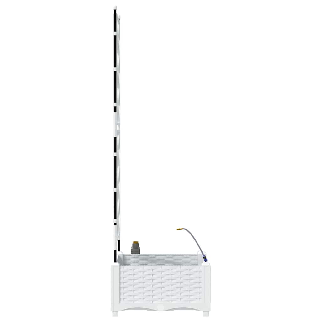 Ghivece pentru grădină Alb 40 x 40 x 126 cm Oțel GartenMobel Dekor