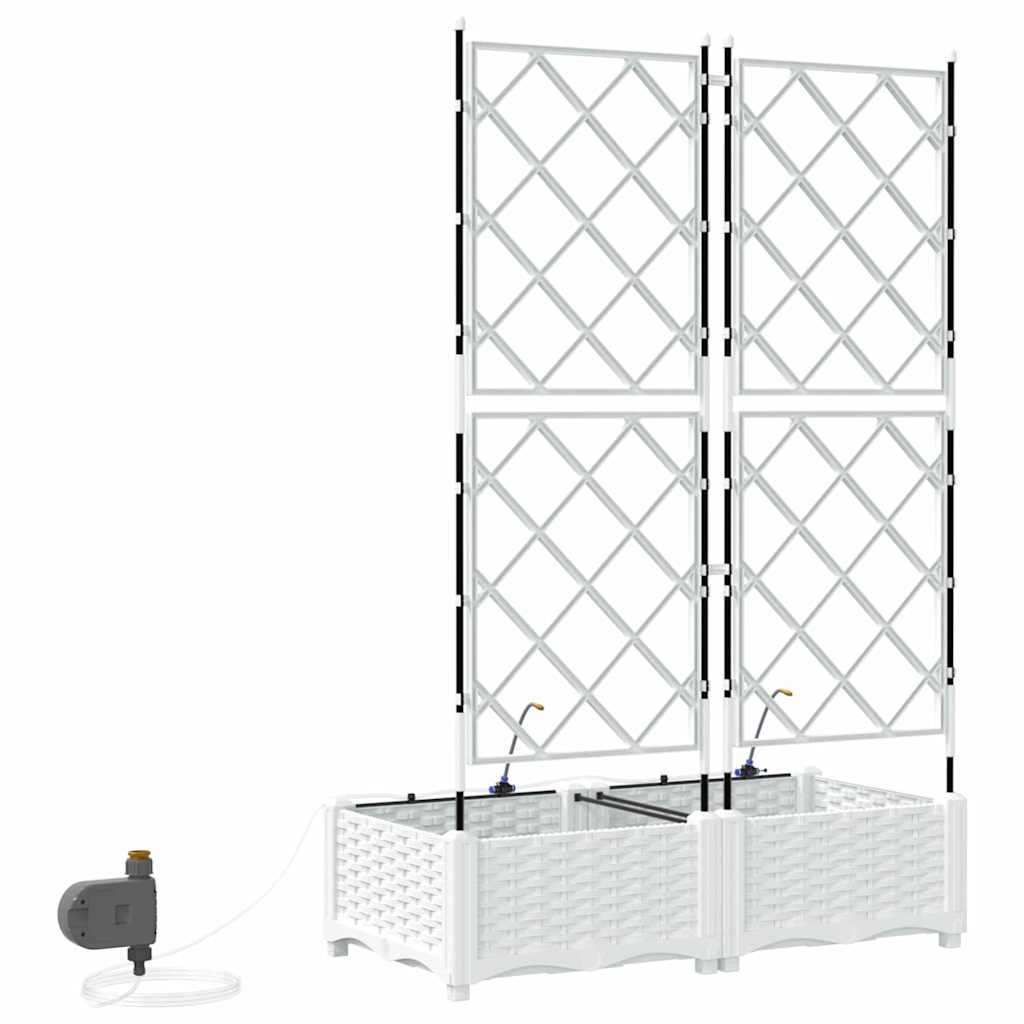 Ghivece pentru grădină Alb 80 x 40 x 126 cm Oțel GartenMobel Dekor