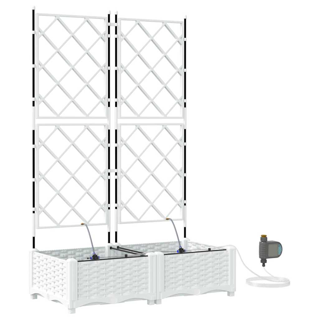 Ghivece pentru grădină Alb 80 x 40 x 126 cm Oțel GartenMobel Dekor