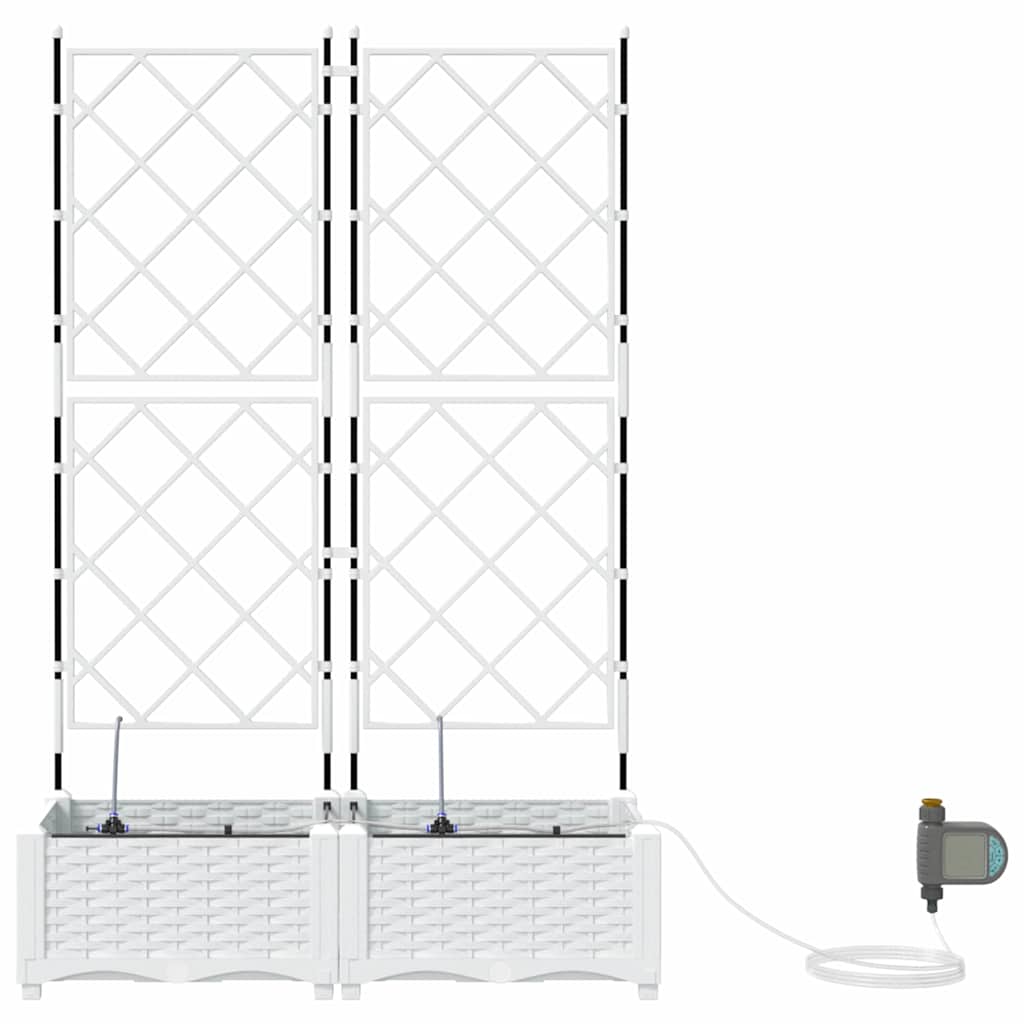 Ghivece pentru grădină Alb 80 x 40 x 126 cm Oțel GartenMobel Dekor