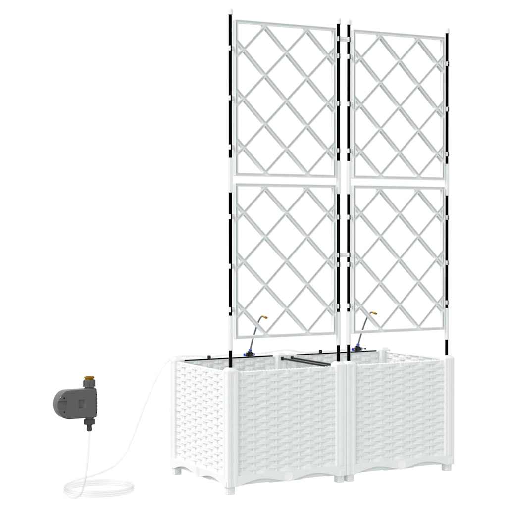 Ghivece pentru grădină Alb 80 x 40 x 142 cm Oțel GartenMobel Dekor