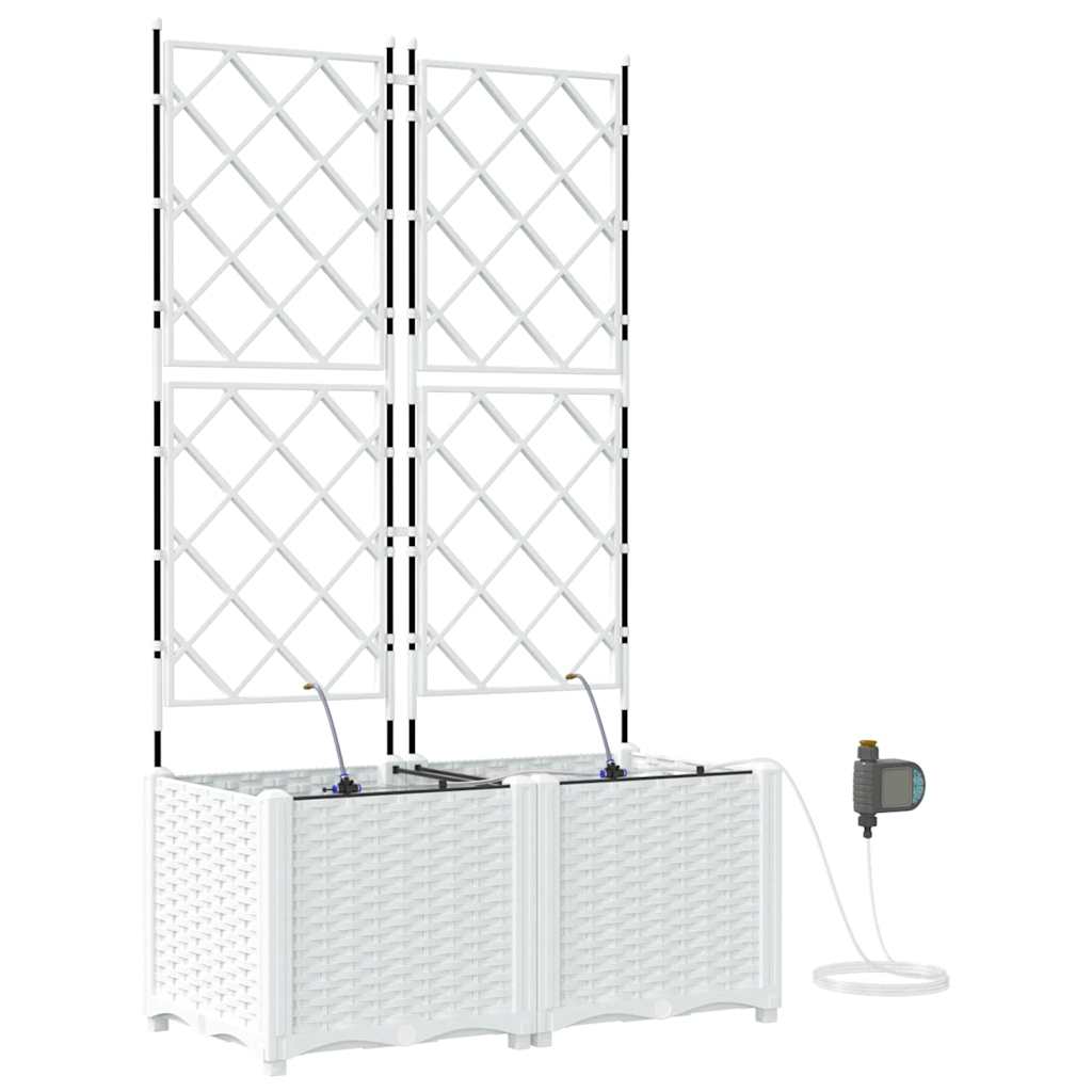 Ghivece pentru grădină Alb 80 x 40 x 142 cm Oțel GartenMobel Dekor