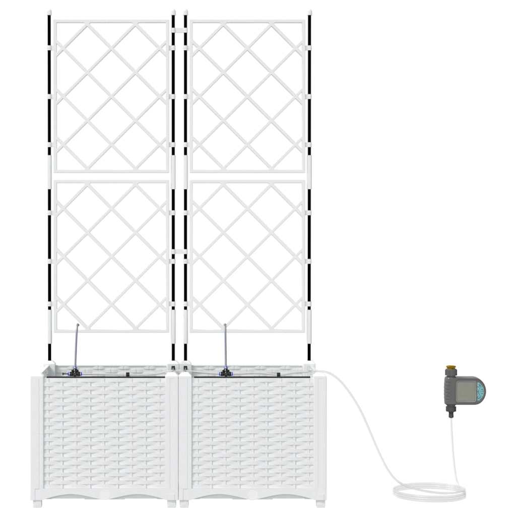 Ghivece pentru grădină Alb 80 x 40 x 142 cm Oțel GartenMobel Dekor