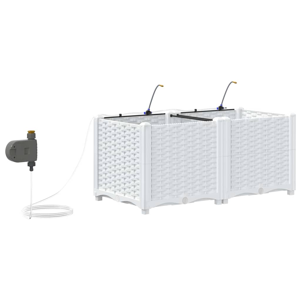 Ghivece pentru grădină Alb 80 x 40 x 37.5 cm Oțel GartenMobel Dekor