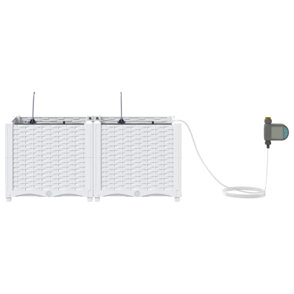 Ghivece pentru grădină Alb 80 x 40 x 37.5 cm Oțel GartenMobel Dekor