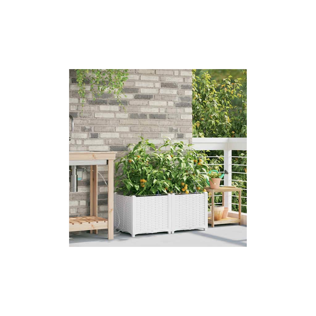 Ghivece pentru grădină Alb 80 x 40 x 37.5 cm Oțel GartenMobel Dekor