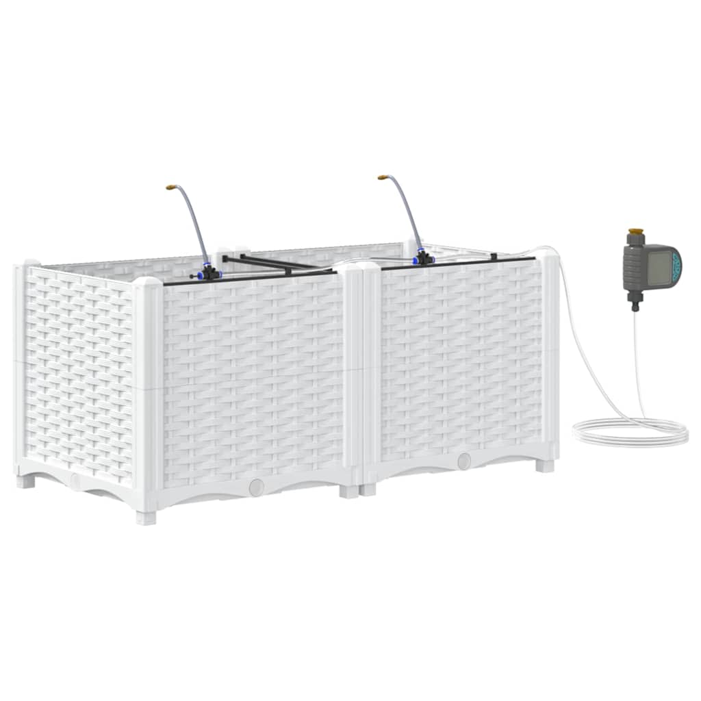 Ghivece pentru grădină Alb 80 x 40 x 37.5 cm Oțel GartenMobel Dekor