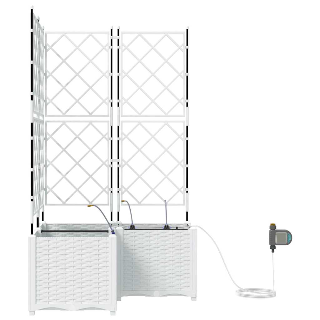 Ghivece pentru grădină Alb 80 x 80 x 142 cm Oțel GartenMobel Dekor
