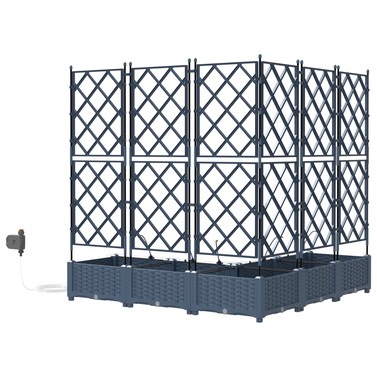 Ghivece pentru grădină Gri 120 x 120 x 126 cm Oțel GartenMobel Dekor