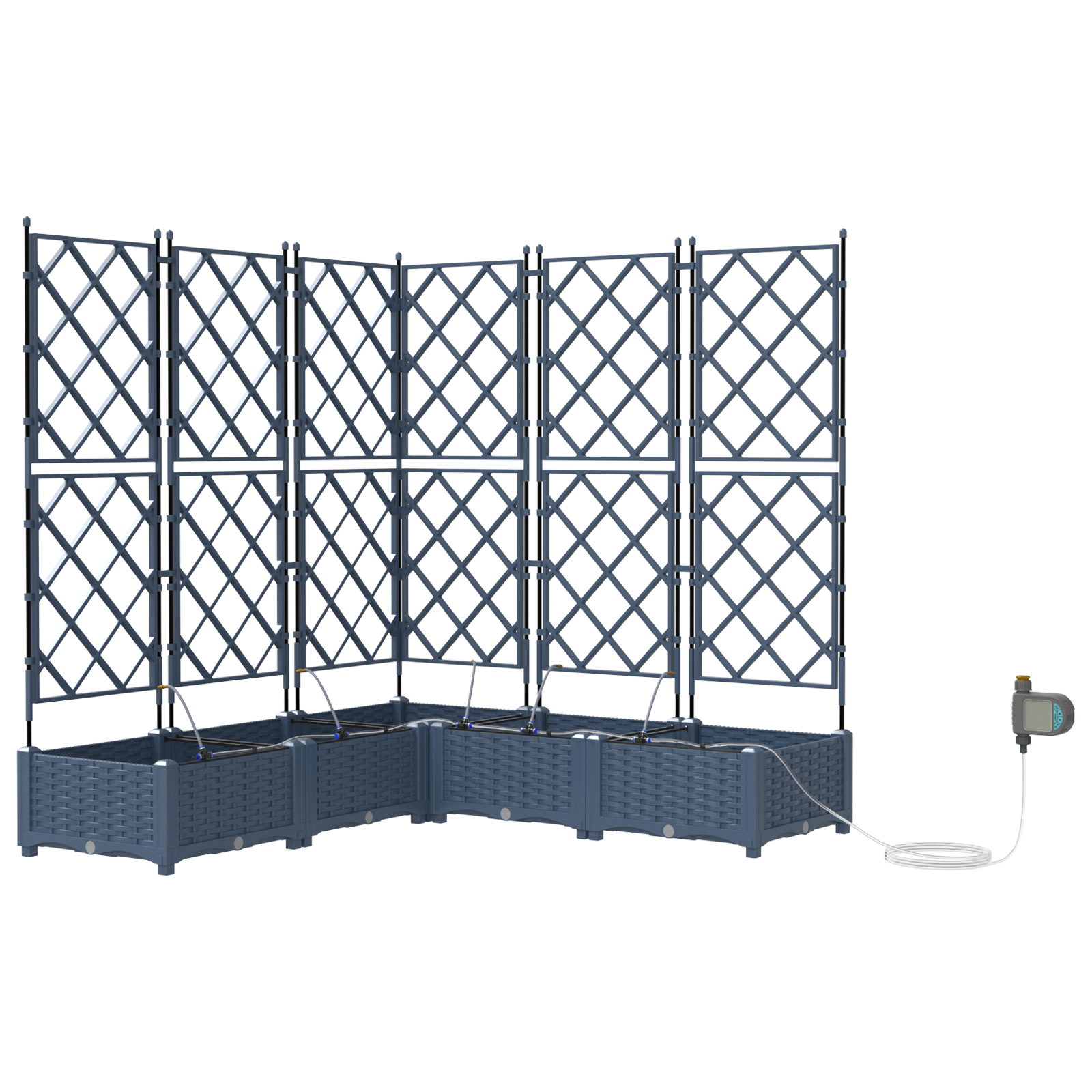 Ghivece pentru grădină Gri 120 x 120 x 126 cm Oțel GartenMobel Dekor