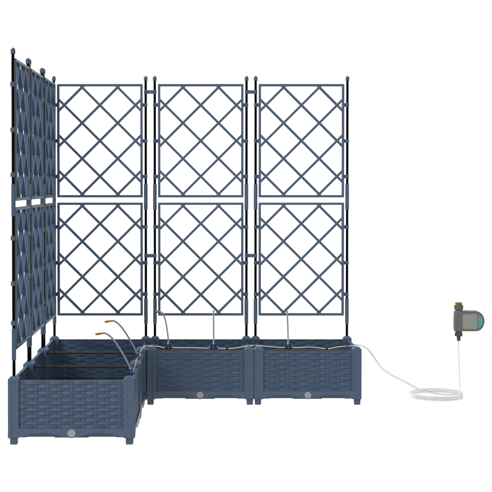 Ghivece pentru grădină Gri 120 x 120 x 126 cm Oțel GartenMobel Dekor