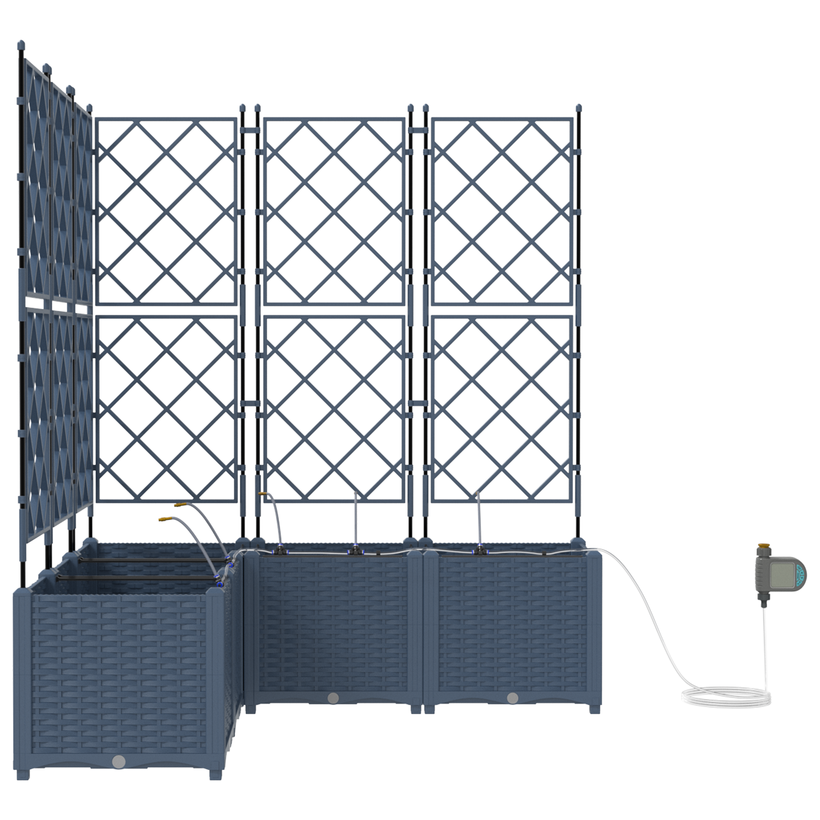 Ghivece pentru grădină Gri 120 x 120 x 142 cm Oțel GartenMobel Dekor