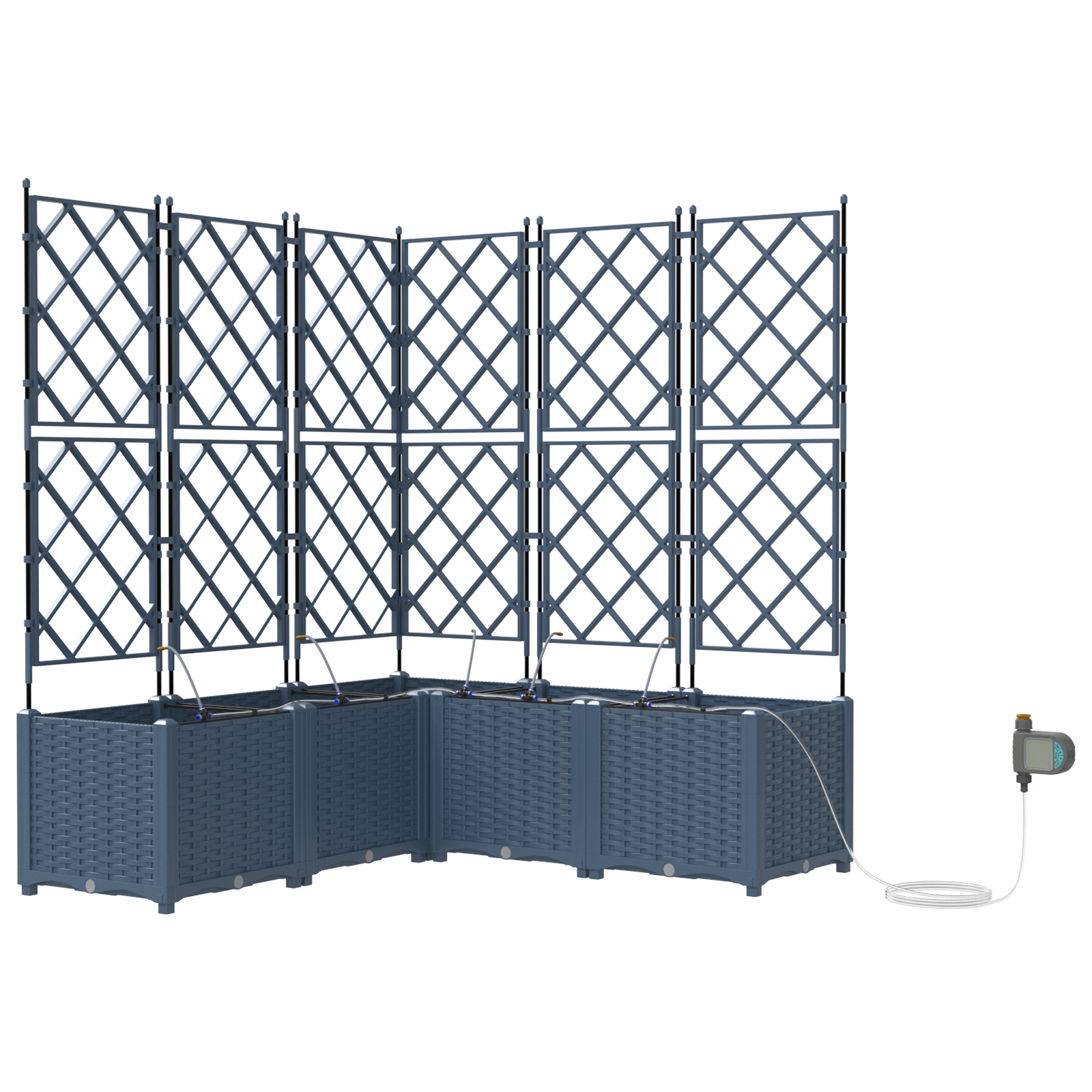 Ghivece pentru grădină Gri 120 x 120 x 142 cm Oțel GartenMobel Dekor