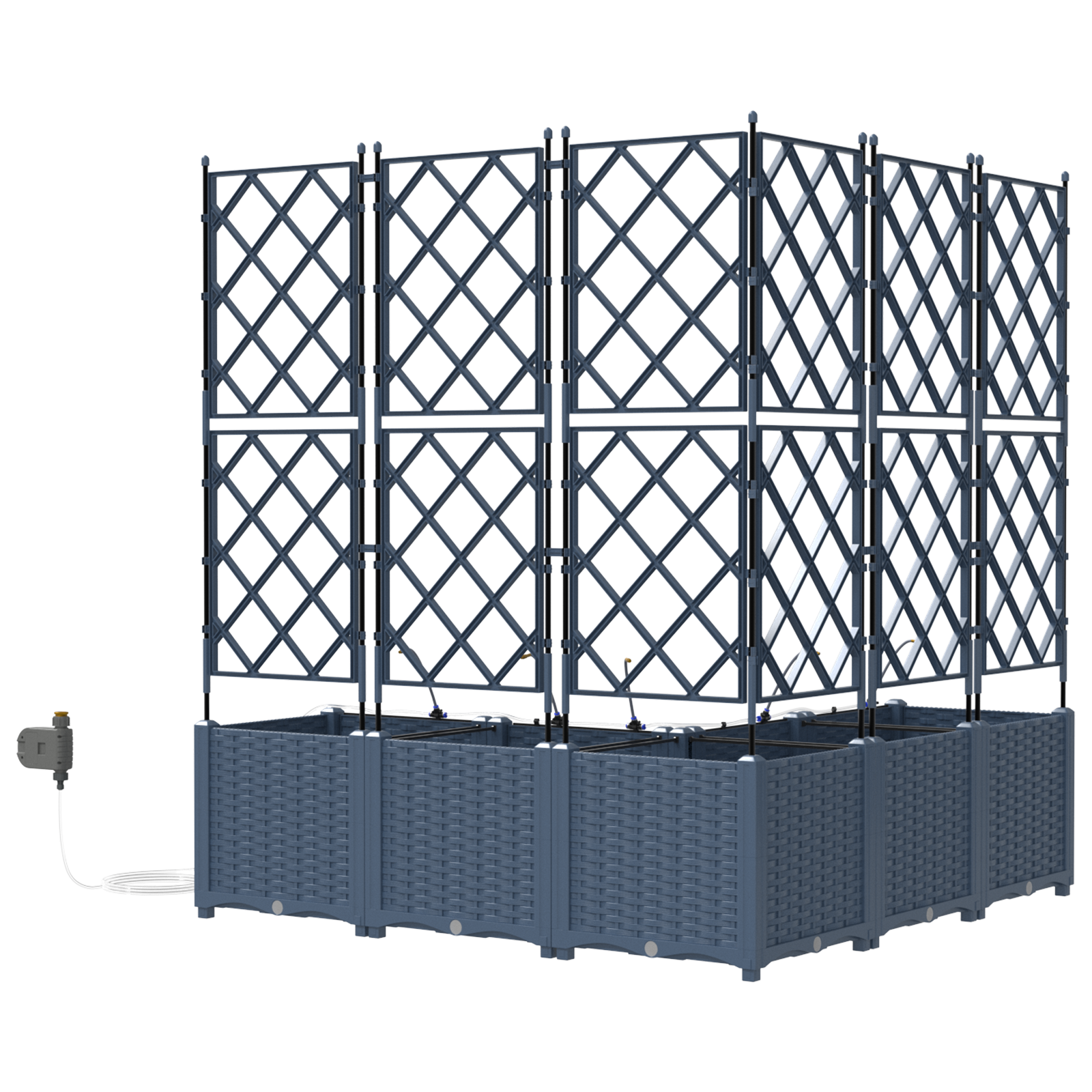 Ghivece pentru grădină Gri 120 x 120 x 142 cm Oțel GartenMobel Dekor