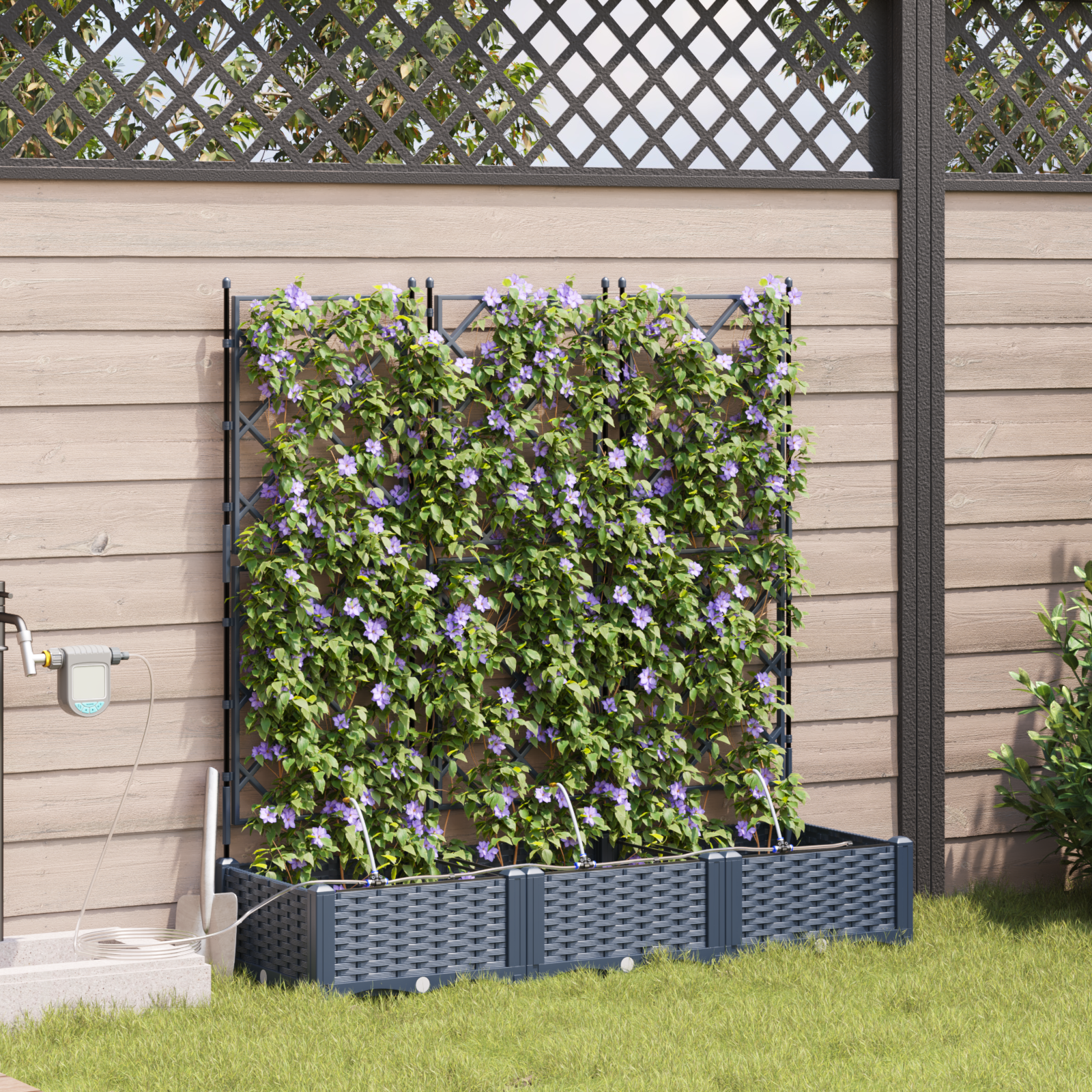 Ghivece pentru grădină Gri 120 x 40 x 126 cm Oțel GartenMobel Dekor