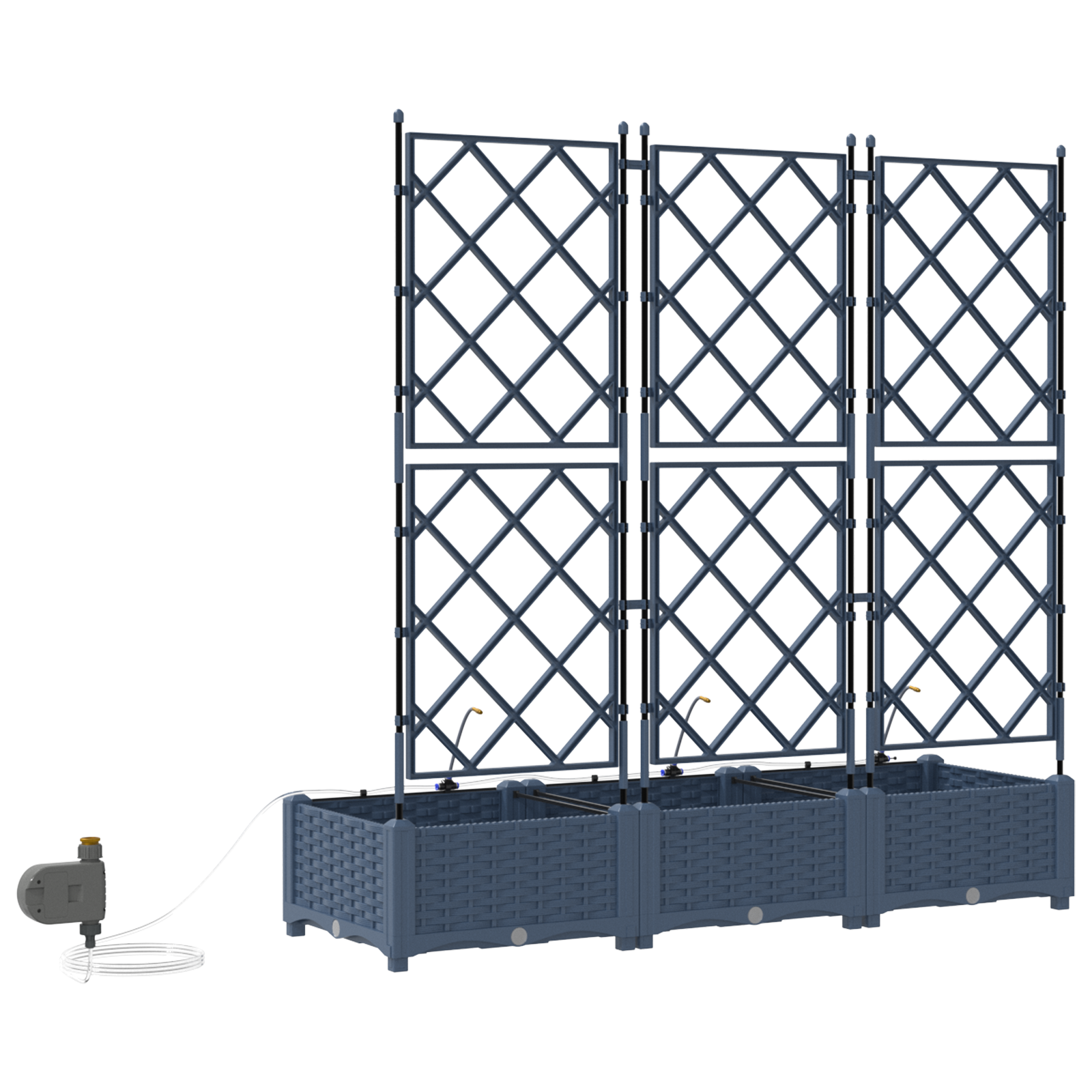 Ghivece pentru grădină Gri 120 x 40 x 126 cm Oțel GartenMobel Dekor