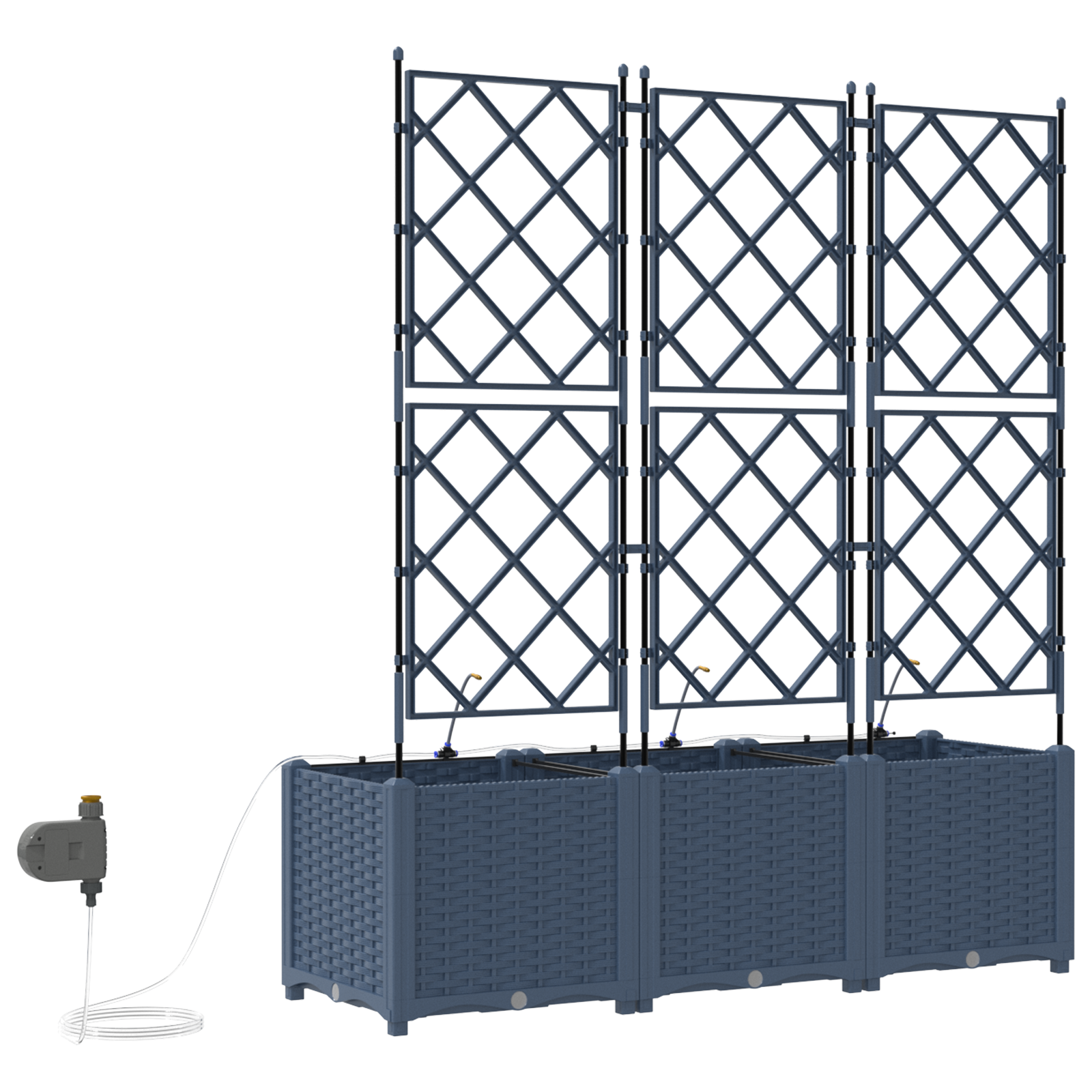 Ghivece pentru grădină Gri 120 x 40 x 142 cm Oțel GartenMobel Dekor