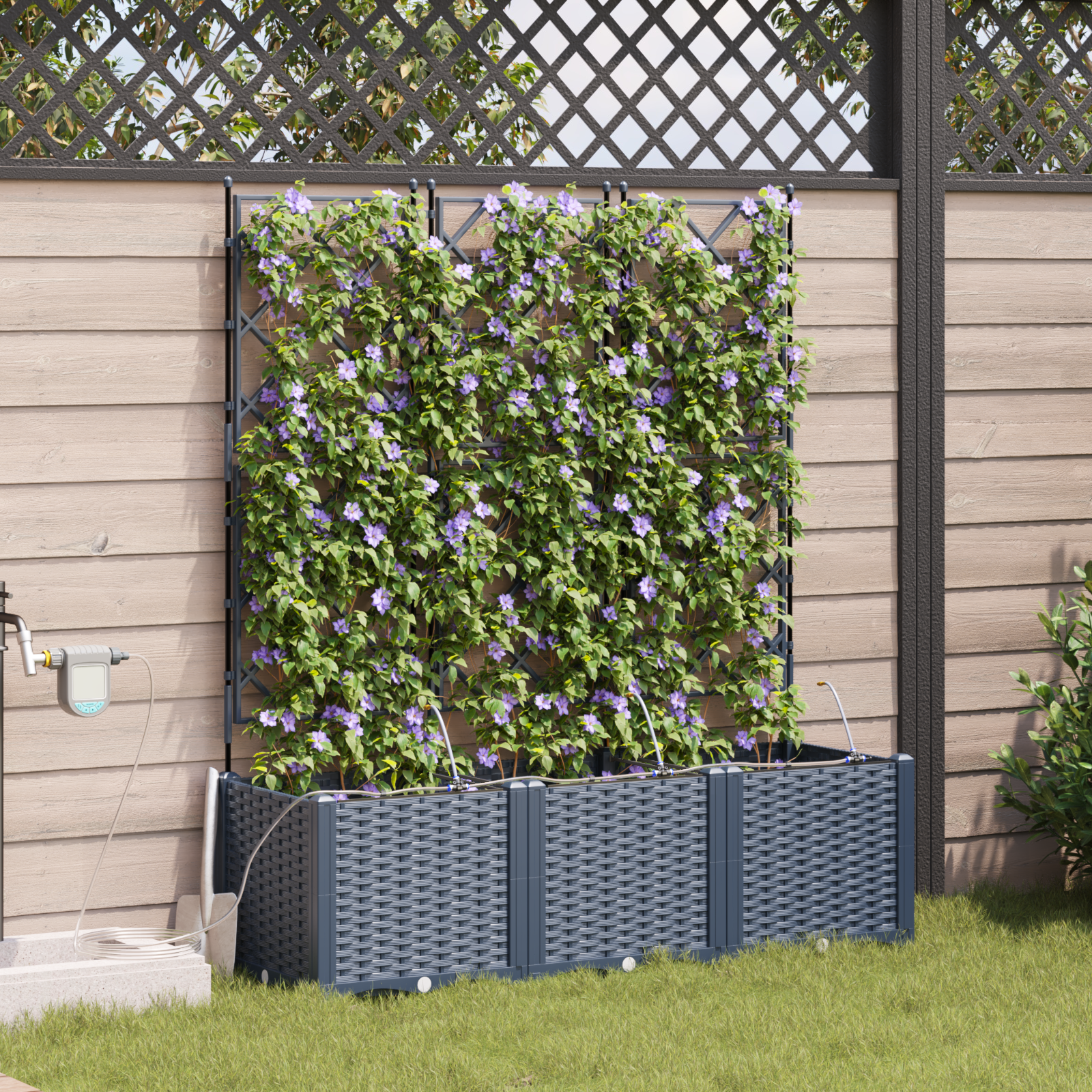 Ghivece pentru grădină Gri 120 x 40 x 142 cm Oțel GartenMobel Dekor