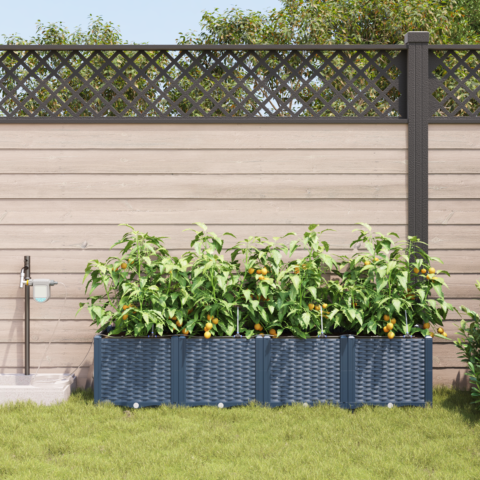 Ghivece pentru grădină Gri 160 x 40 x 37.5 cm Oțel GartenMobel Dekor
