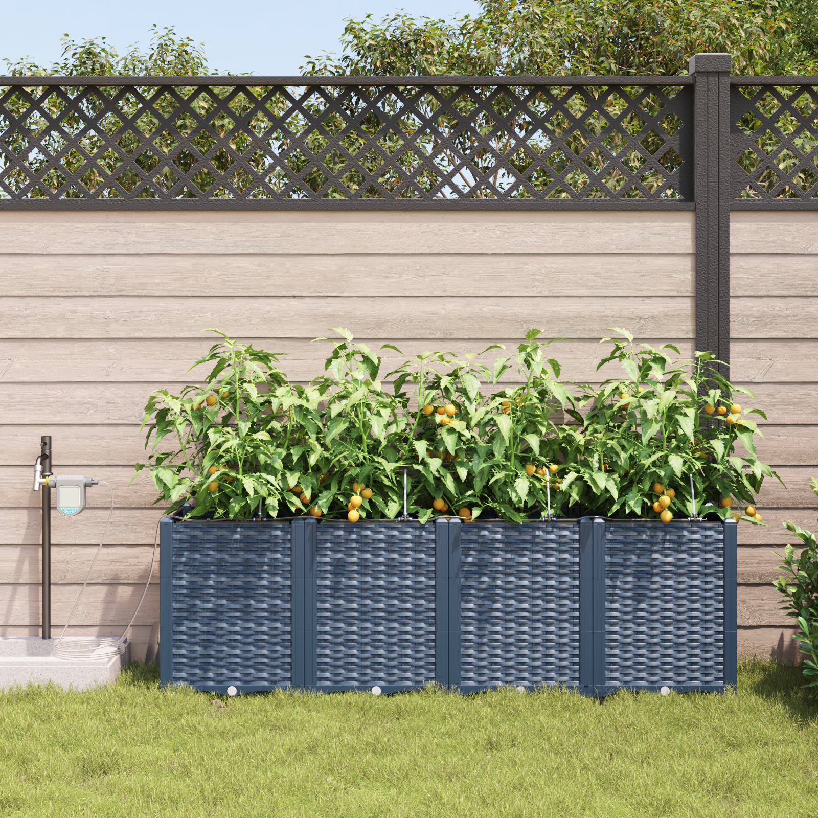 Ghivece pentru grădină Gri 160 x 40 x 52 cm Oțel GartenMobel Dekor