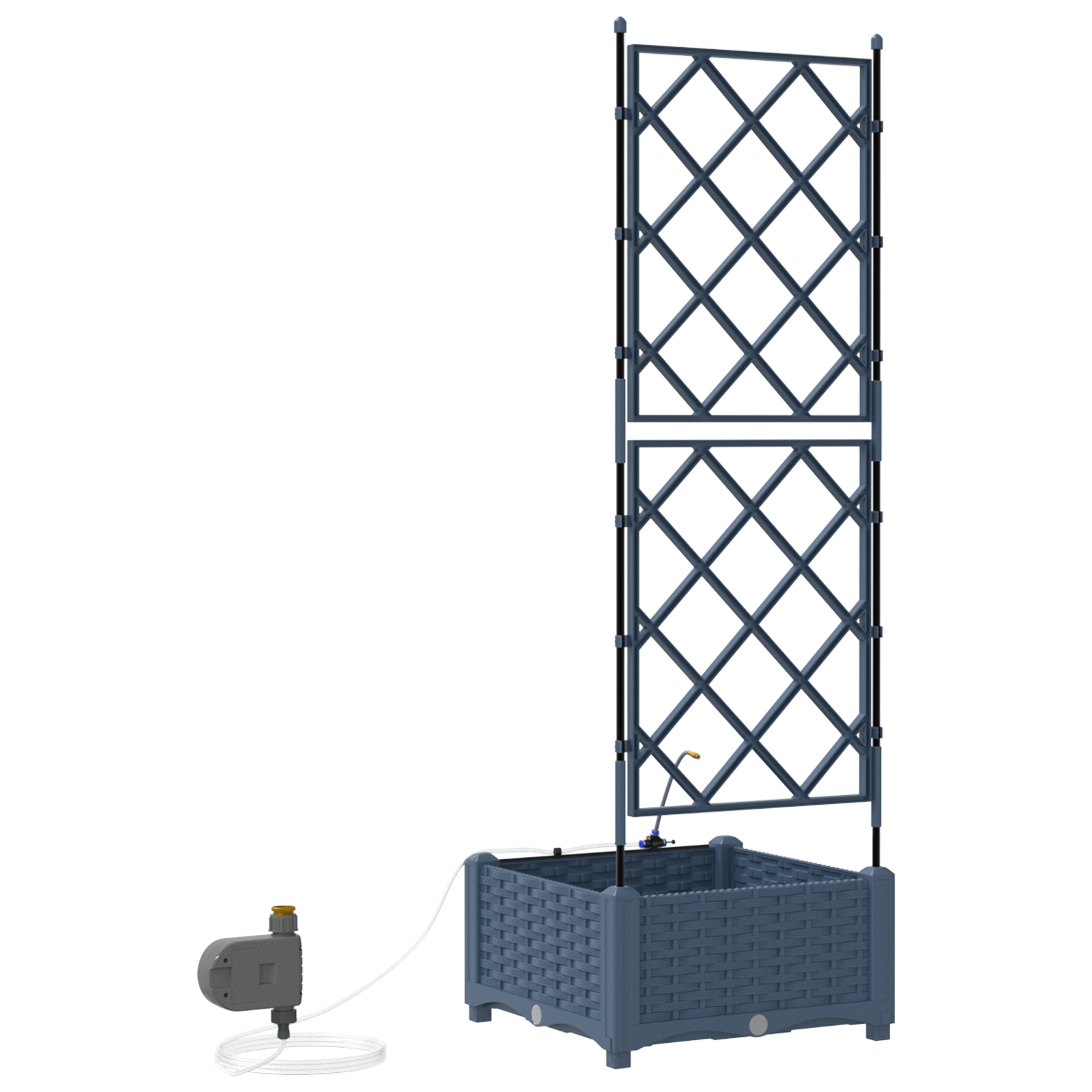 Ghivece pentru grădină Gri 40 x 40 x 126 cm Oțel GartenMobel Dekor
