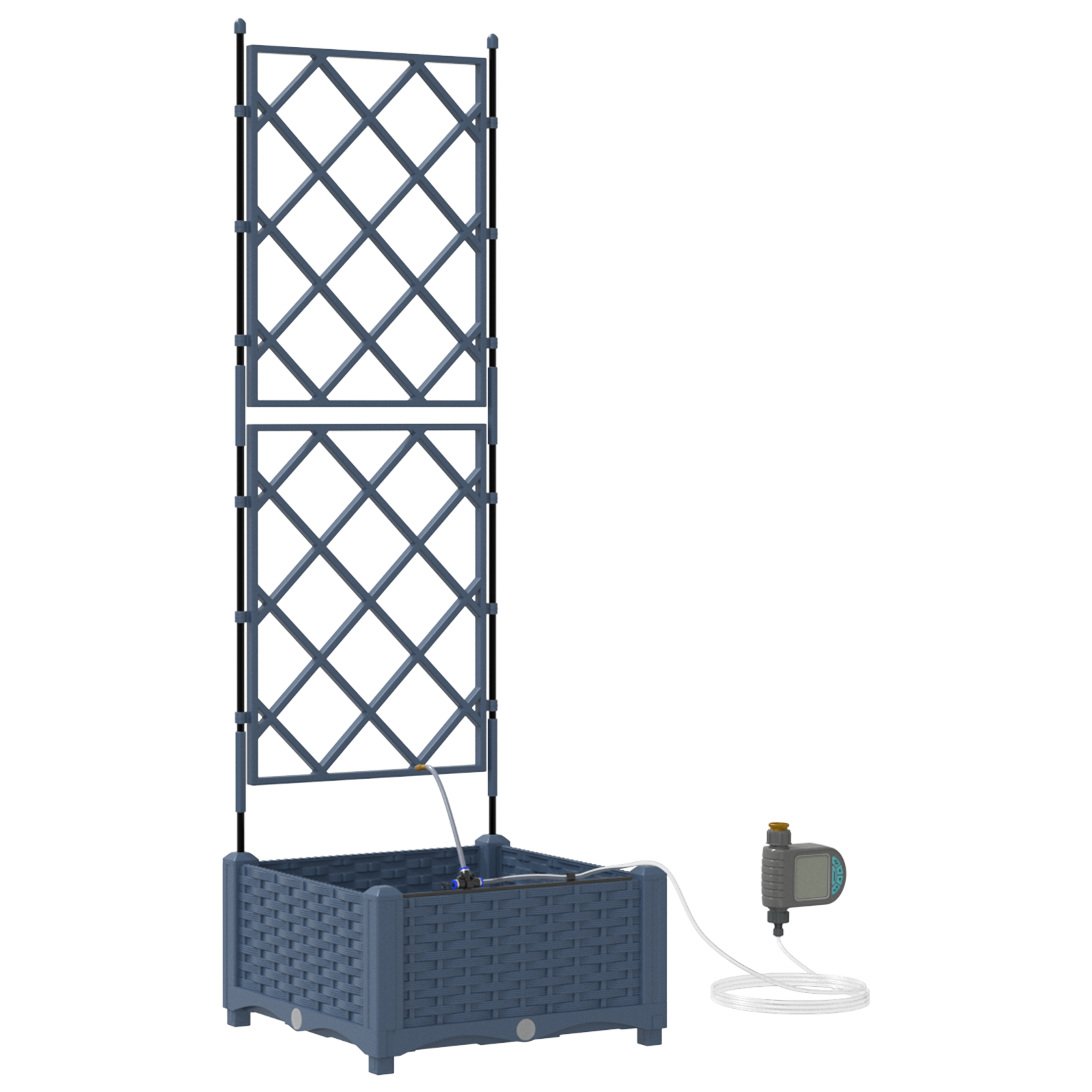 Ghivece pentru grădină Gri 40 x 40 x 126 cm Oțel GartenMobel Dekor