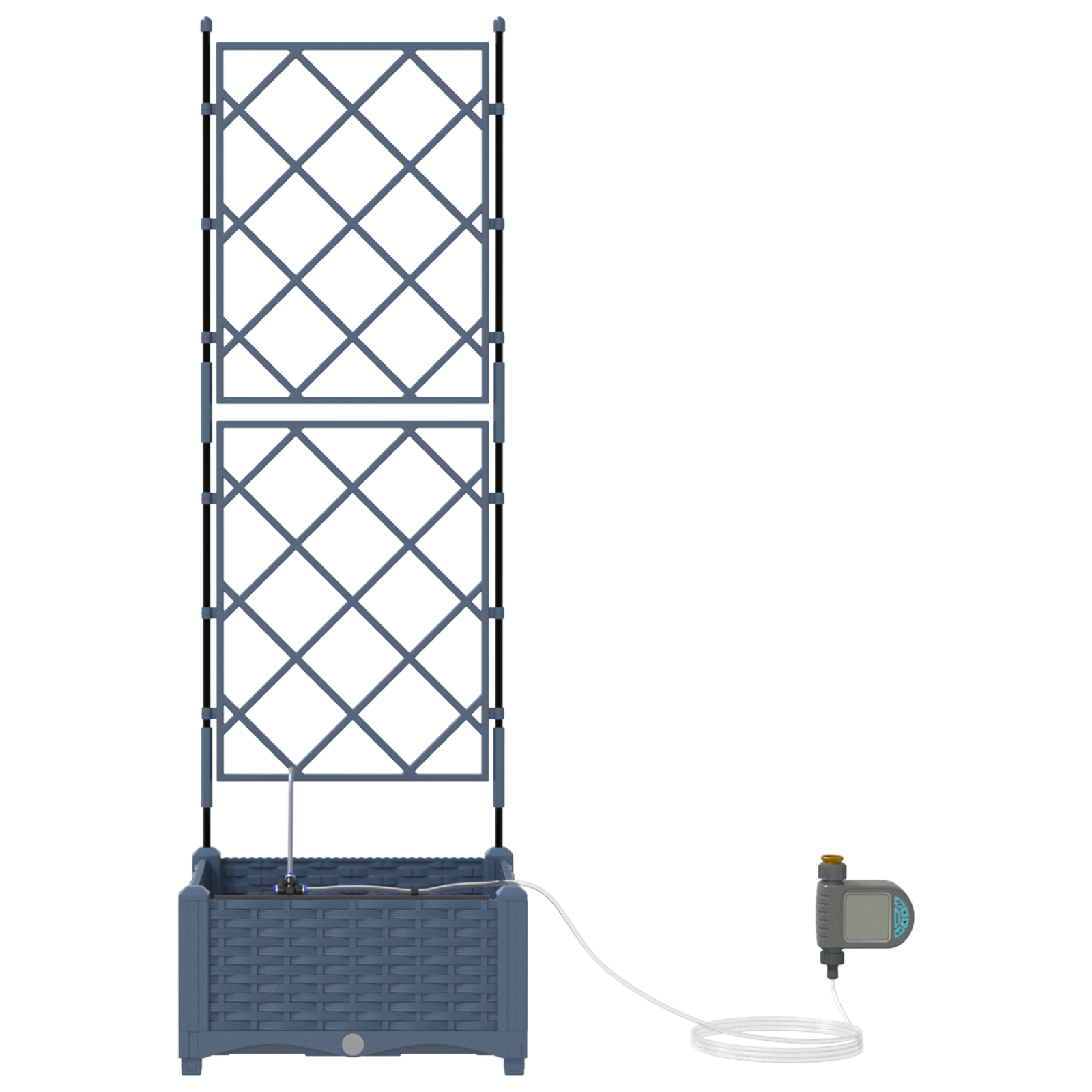 Ghivece pentru grădină Gri 40 x 40 x 126 cm Oțel GartenMobel Dekor