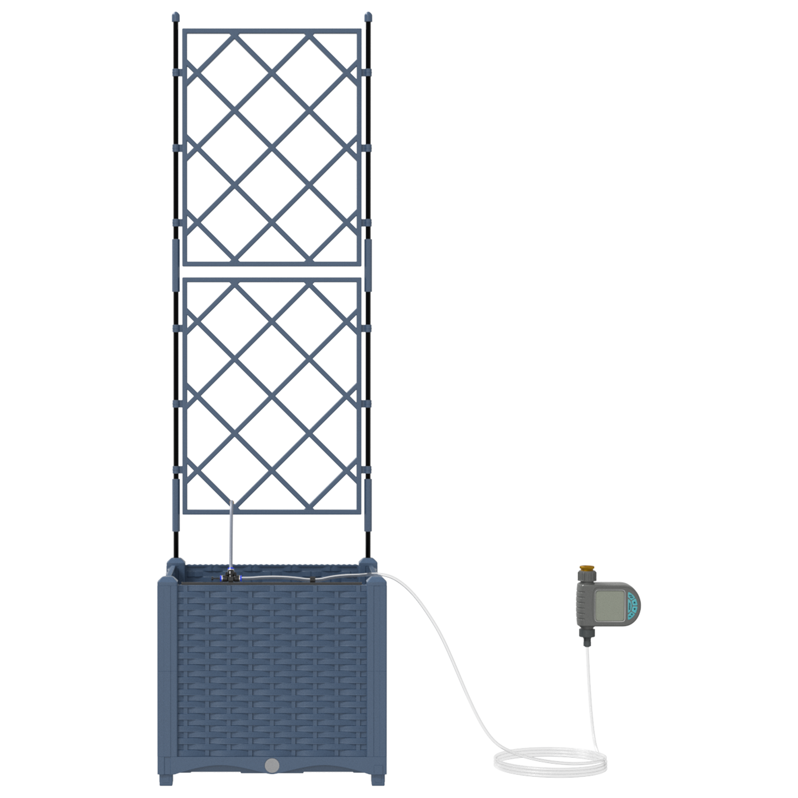 Ghivece pentru grădină Gri 40 x 40 x 142 cm Oțel GartenMobel Dekor