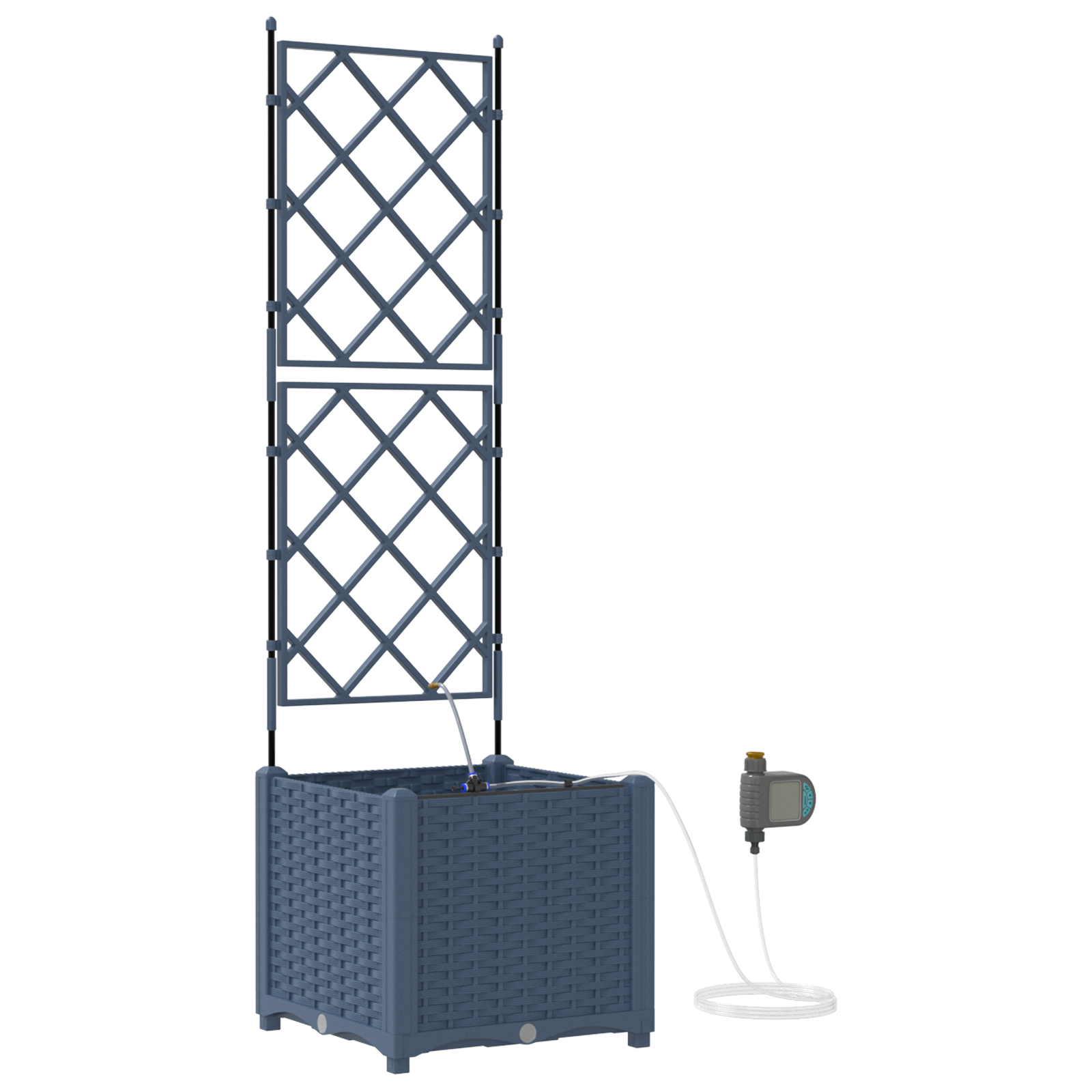 Ghivece pentru grădină Gri 40 x 40 x 142 cm Oțel GartenMobel Dekor