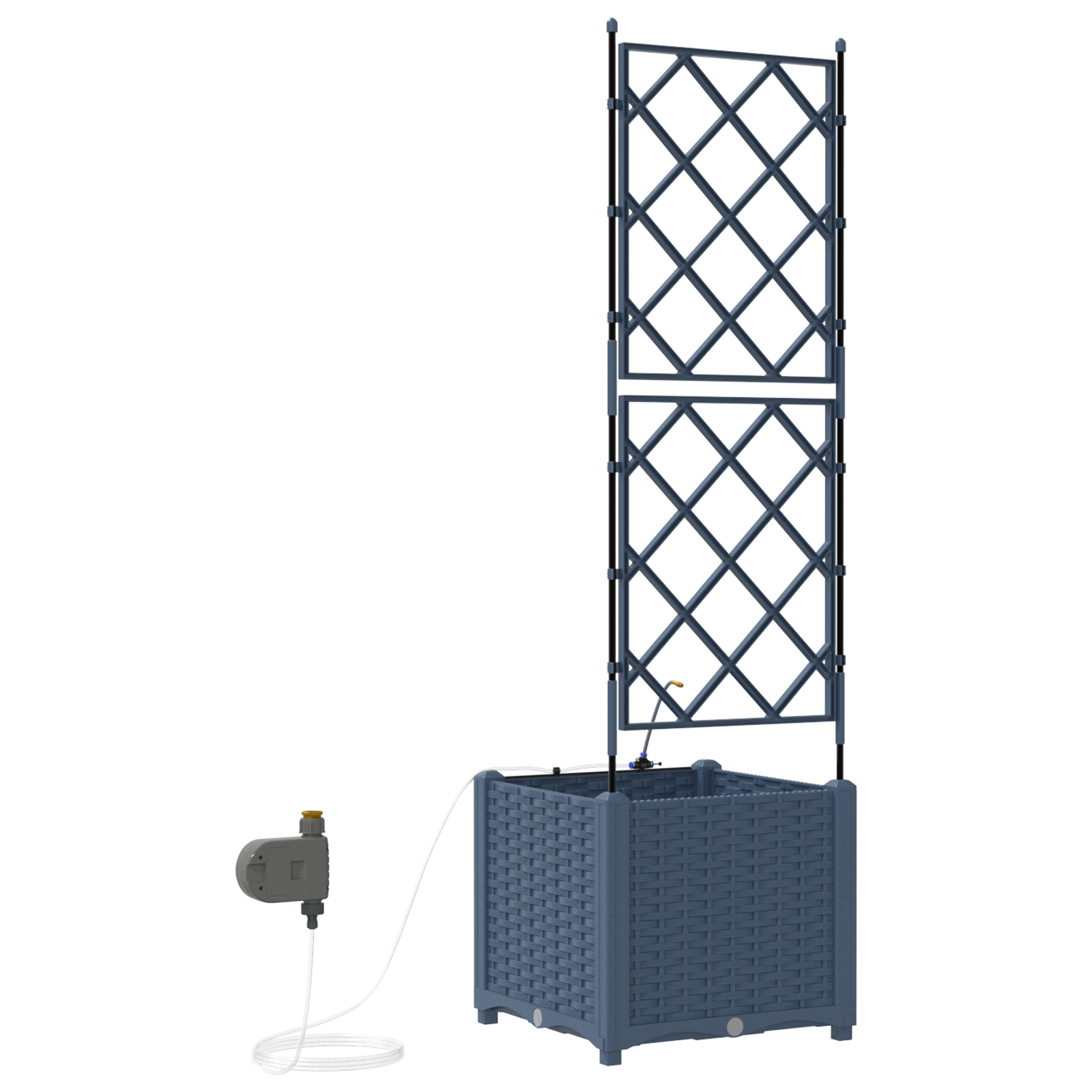 Ghivece pentru grădină Gri 40 x 40 x 142 cm Oțel GartenMobel Dekor