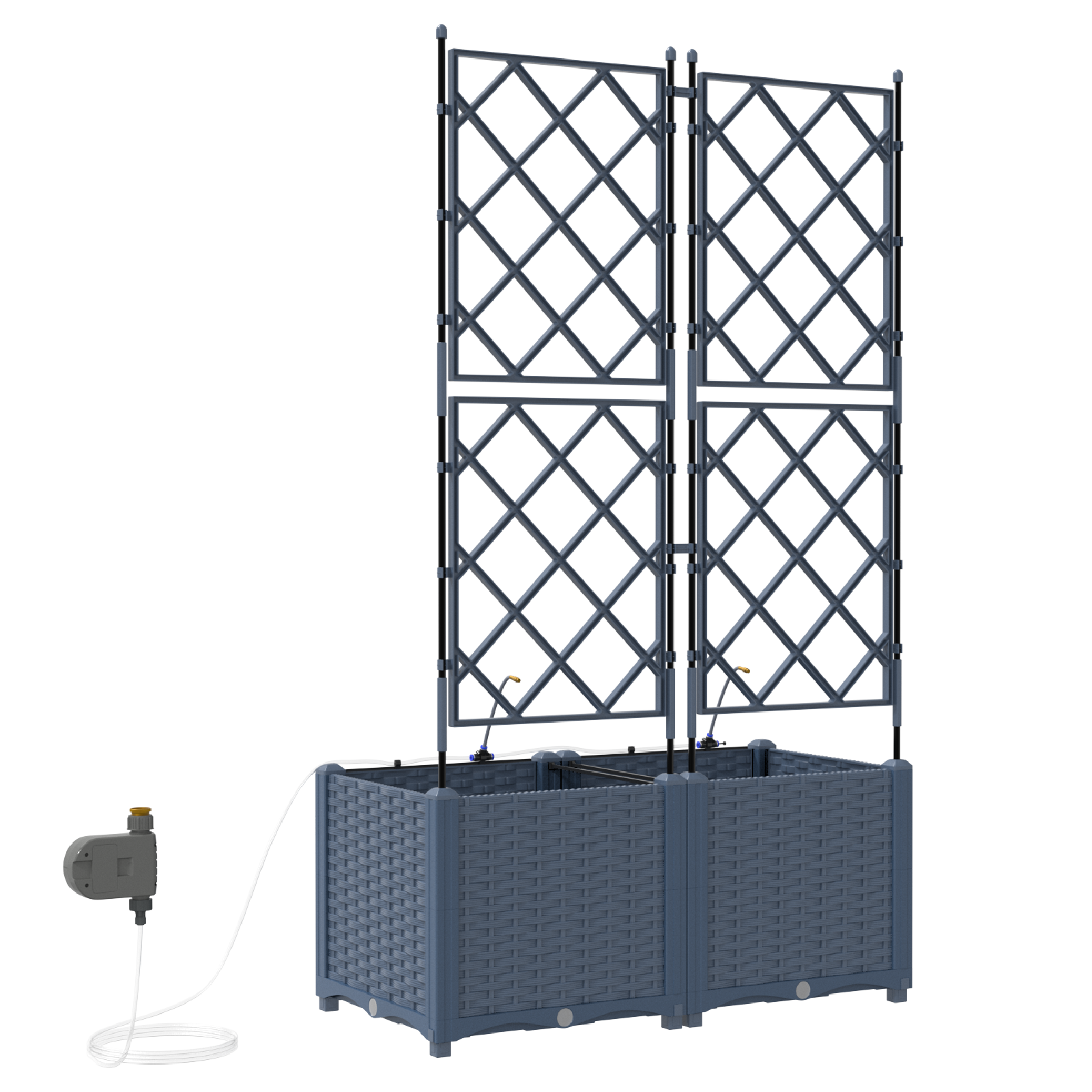 Ghivece pentru grădină Gri 80 x 40 x 142 cm Oțel GartenMobel Dekor
