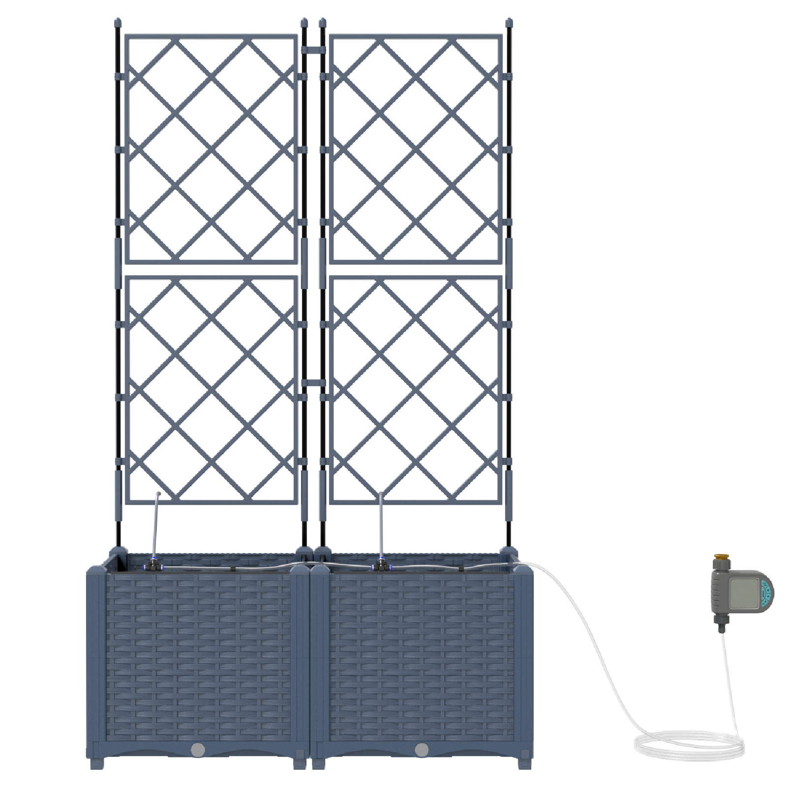 Ghivece pentru grădină Gri 80 x 40 x 142 cm Oțel GartenMobel Dekor