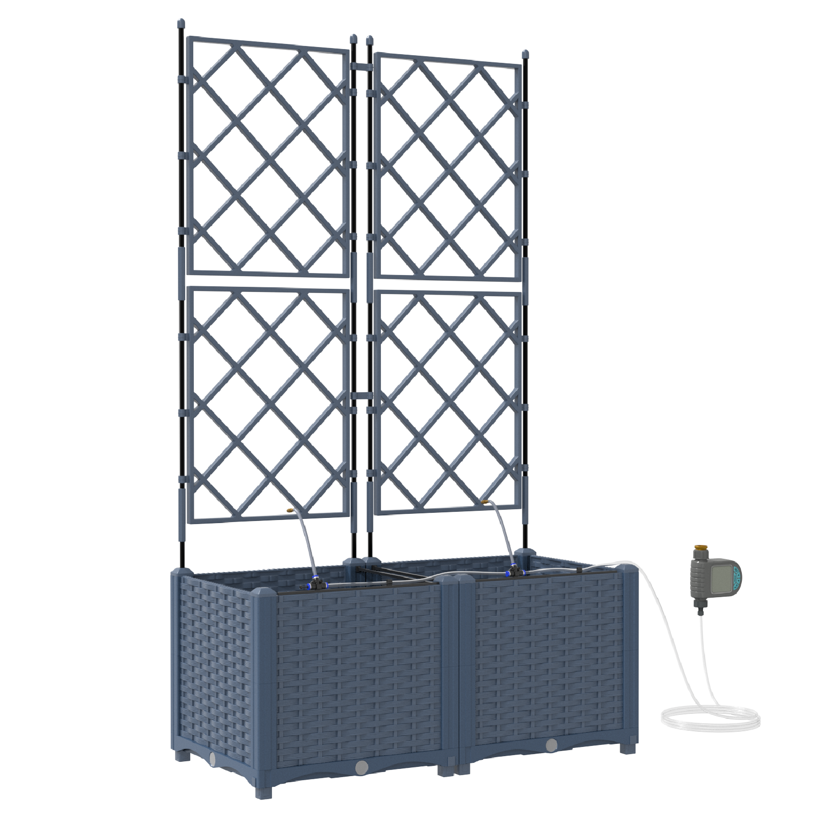 Ghivece pentru grădină Gri 80 x 40 x 142 cm Oțel GartenMobel Dekor