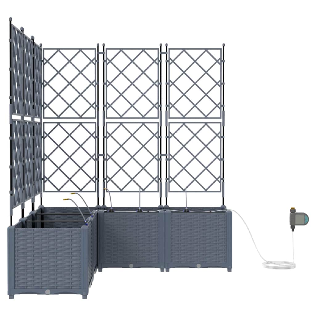 Ghivece pentru grădină Gri deschis 120 x 120 x 142 cm Oțel GartenMobel Dekor