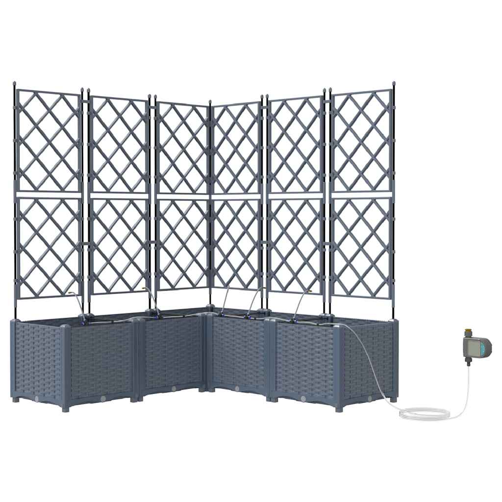 Ghivece pentru grădină Gri deschis 120 x 120 x 142 cm Oțel GartenMobel Dekor