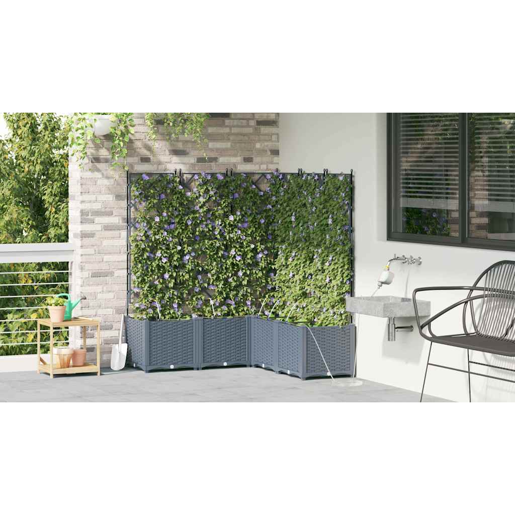 Ghivece pentru grădină Gri deschis 120 x 120 x 142 cm Oțel GartenMobel Dekor