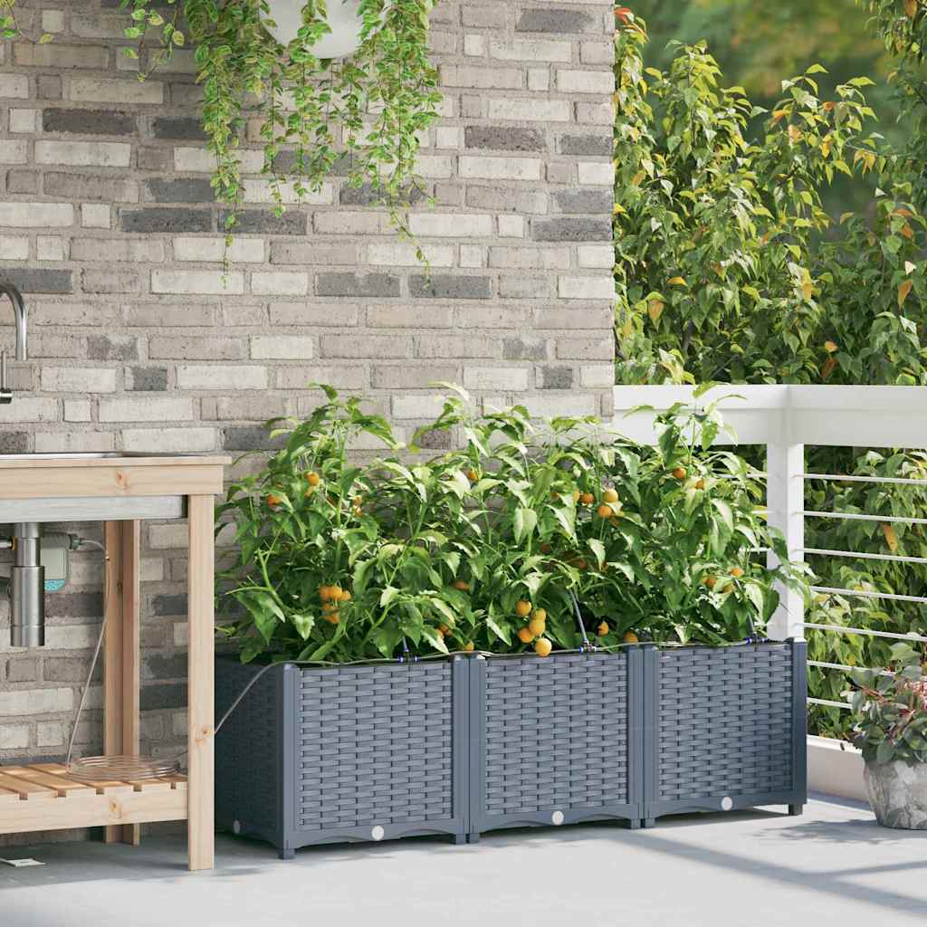 Ghivece pentru grădină Gri deschis 120 x 40 x 37.5 cm Oțel GartenMobel Dekor