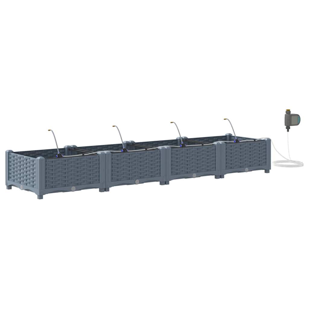 Ghivece pentru grădină Gri deschis 160 x 40 x 22 cm Oțel GartenMobel Dekor