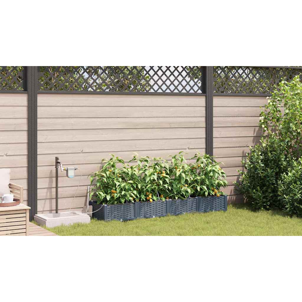 Ghivece pentru grădină Gri deschis 160 x 40 x 22 cm Oțel GartenMobel Dekor