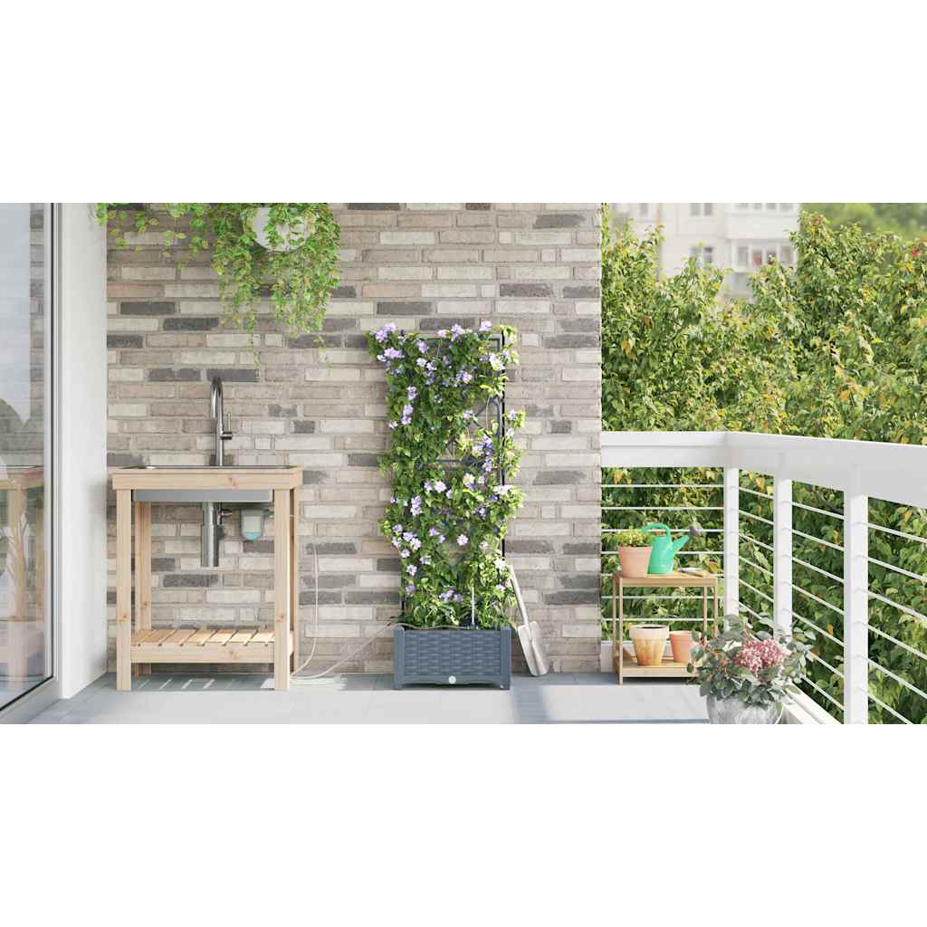 Ghivece pentru grădină Gri deschis 40 x 40 x 126 cm Oțel GartenMobel Dekor